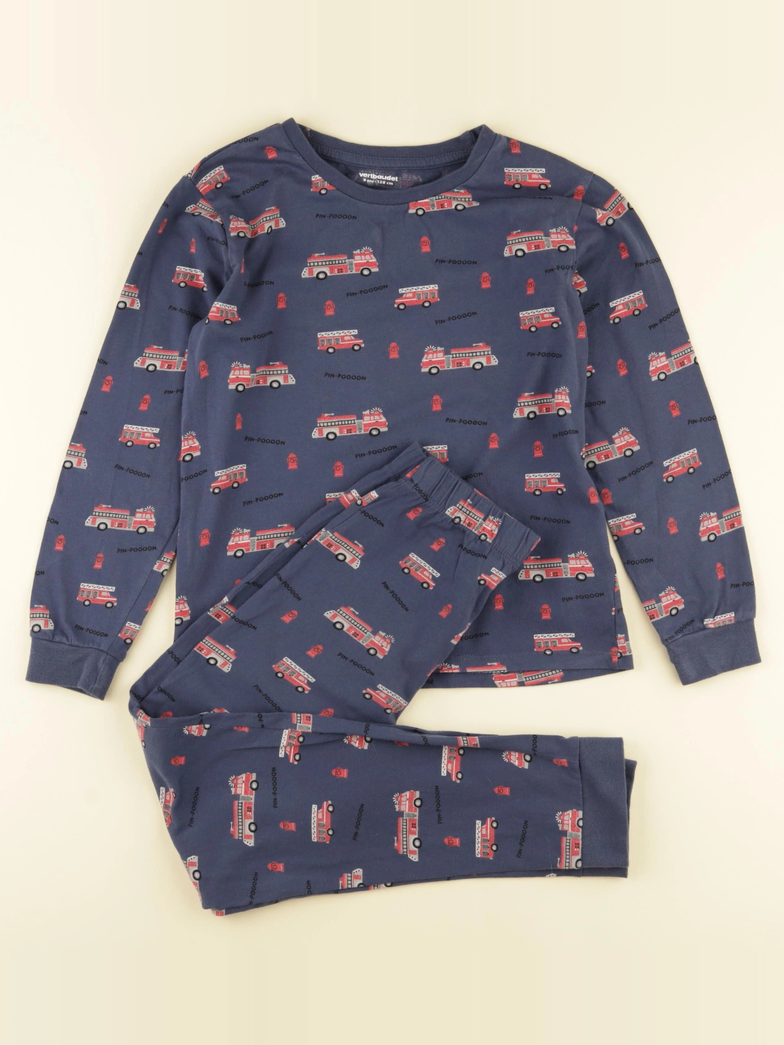 Vertbaudet - pyjama coton bleu - 8 ans