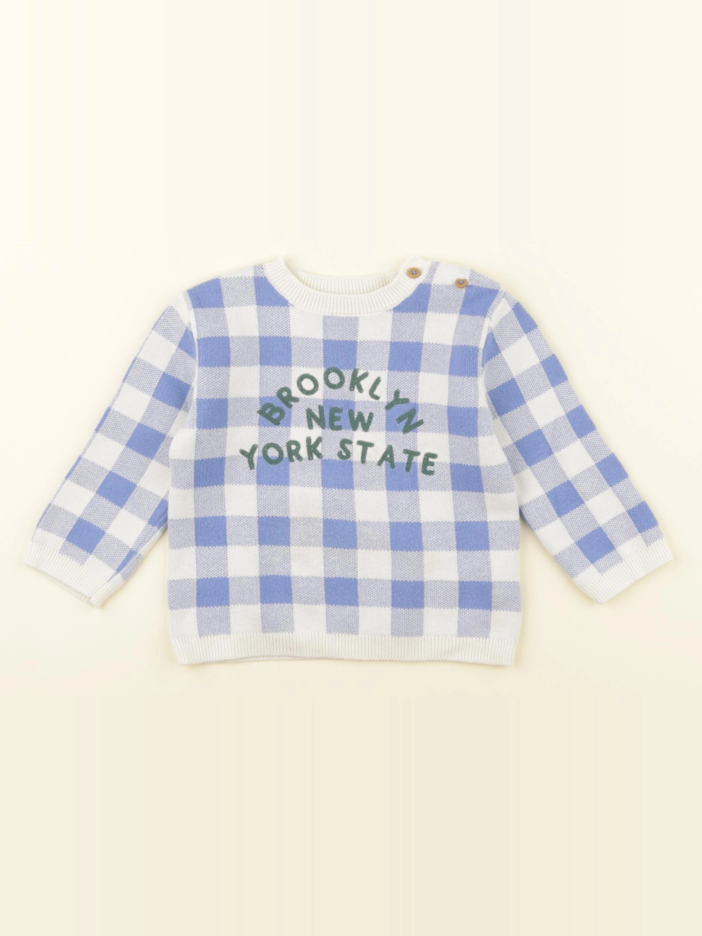 Boutchou - pull bleu, blanc - 18 mois