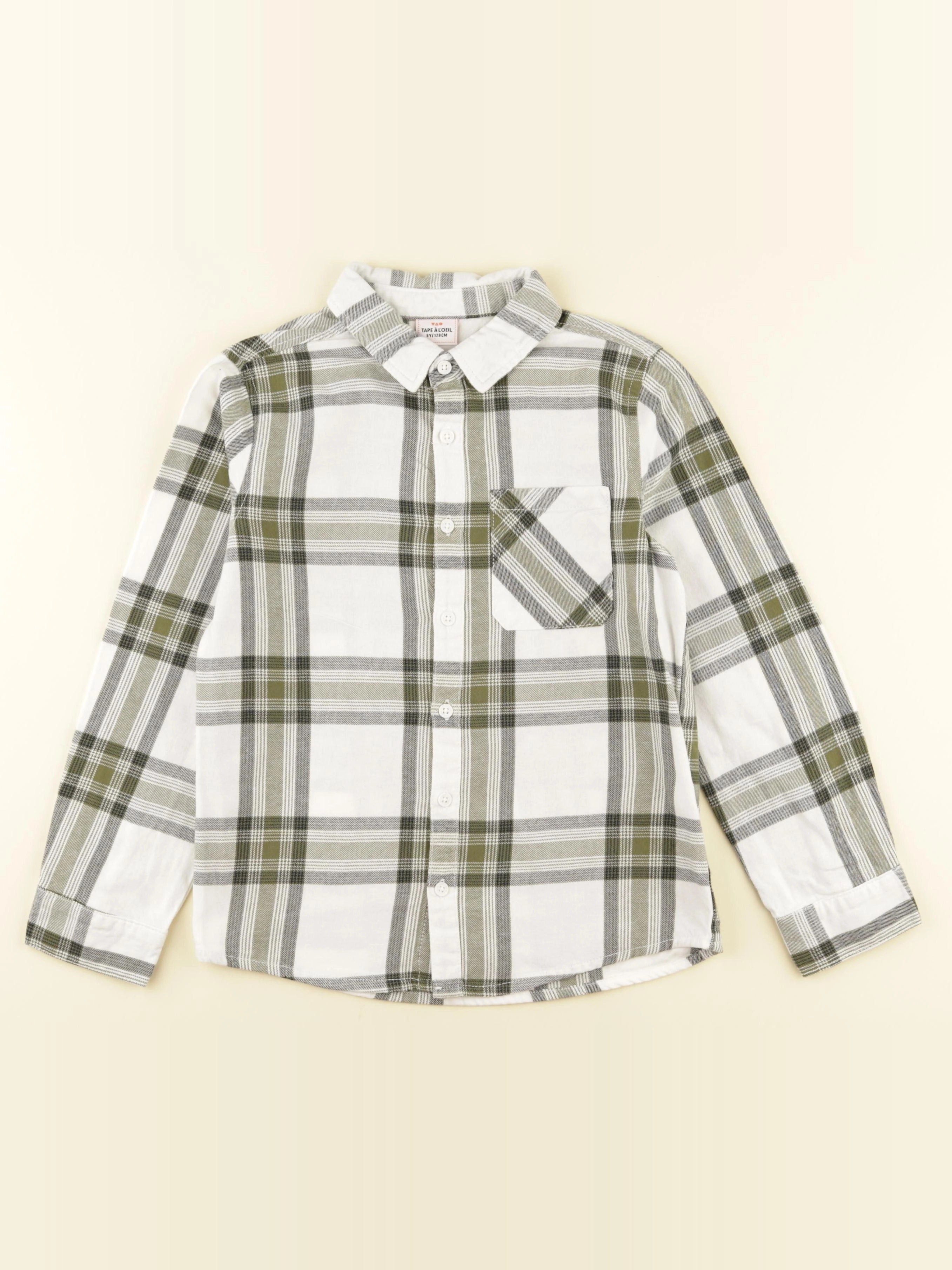 Tape à l'oeil - chemise blanc, vert - 8 ans