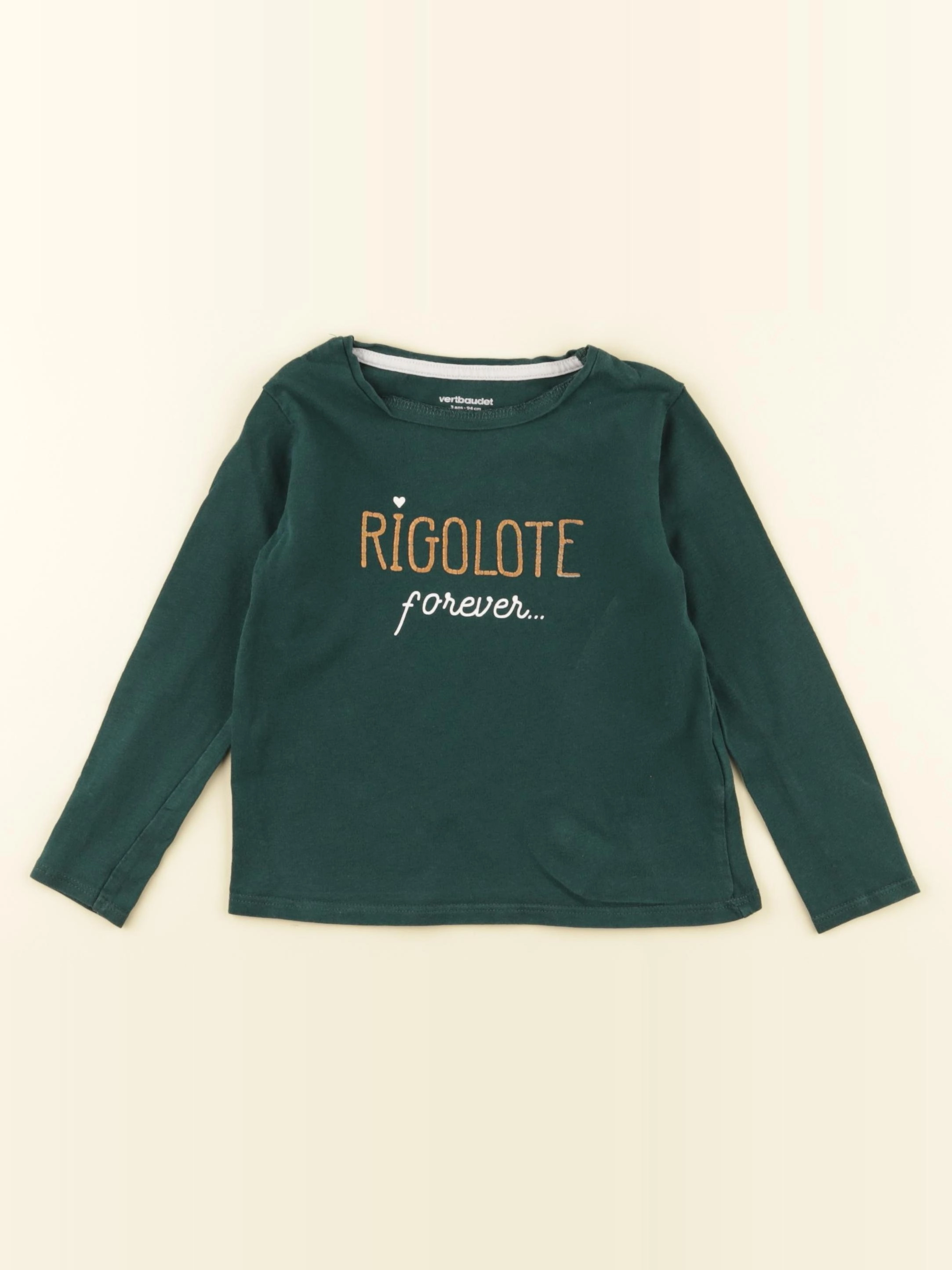 Vertbaudet - tee-shirt vert - 3 ans