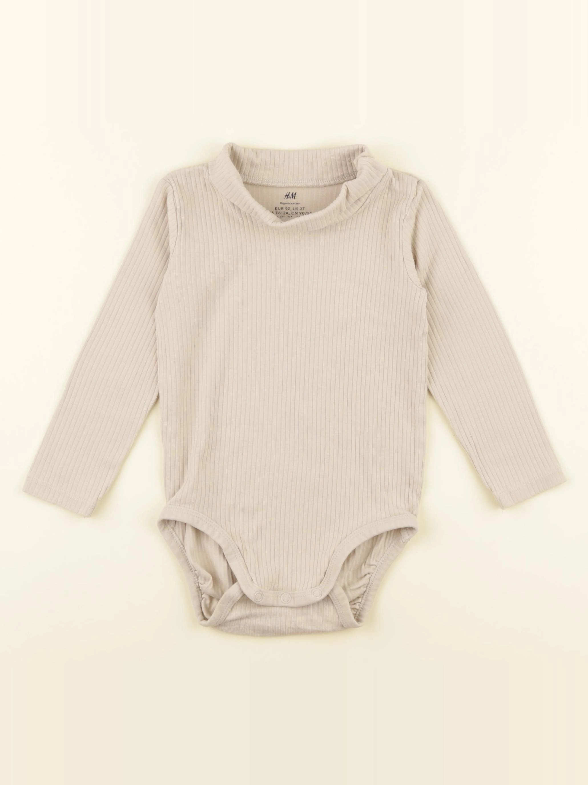 H&M - body à col beige - 2 ans