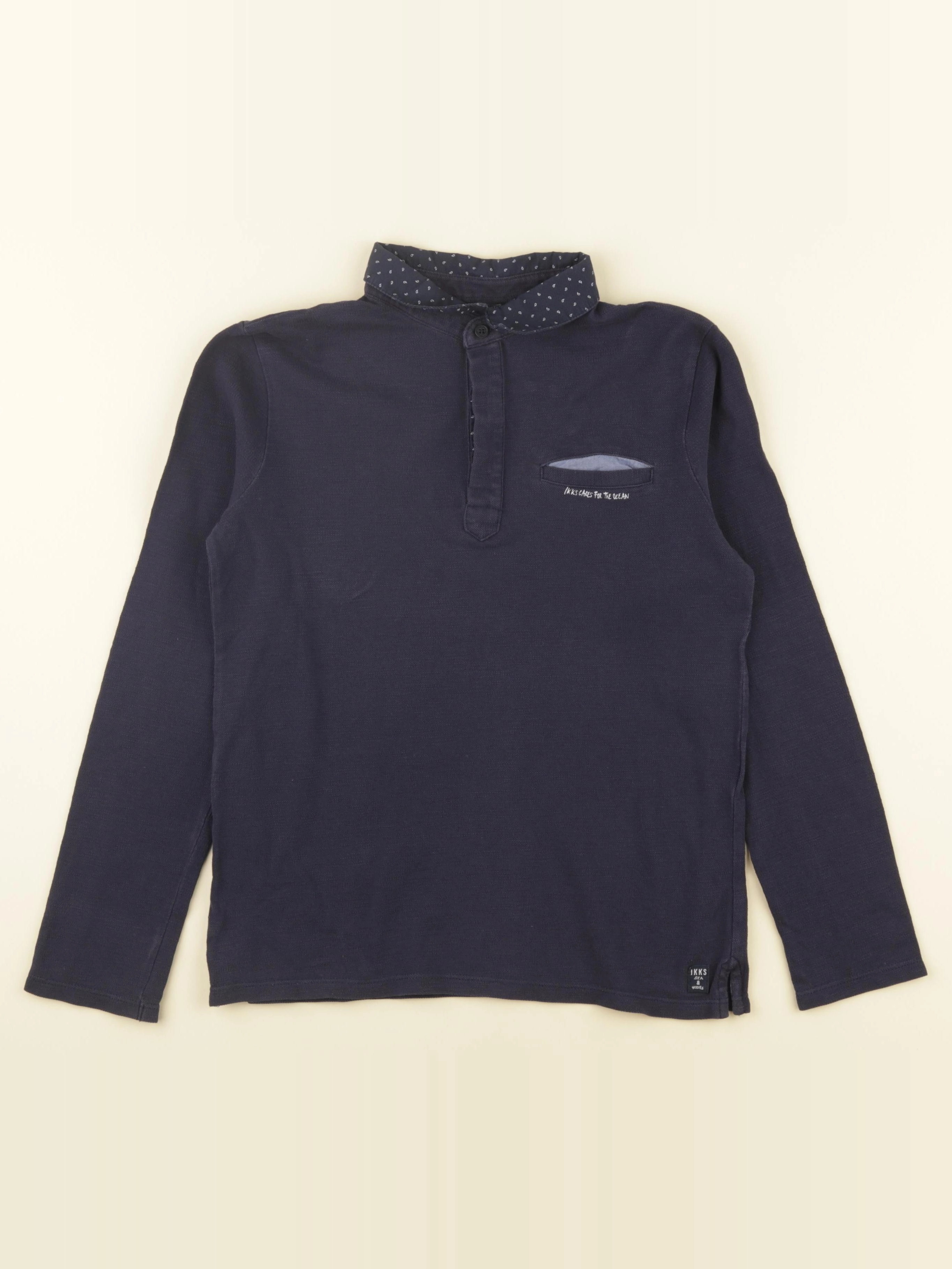IKKS - polo imprimé au dos bleu - 10 ans