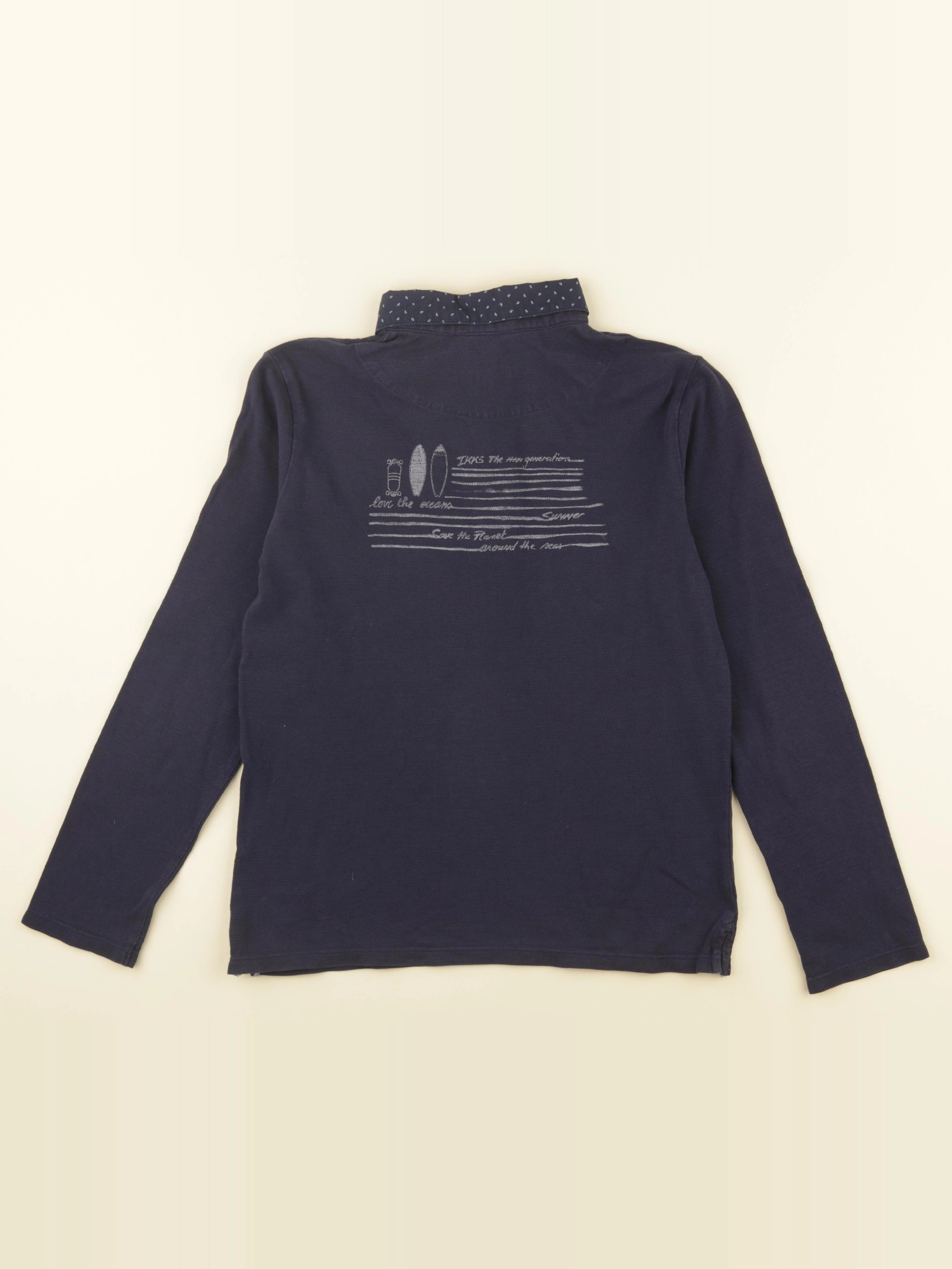 IKKS - polo imprimé au dos bleu - 10 ans