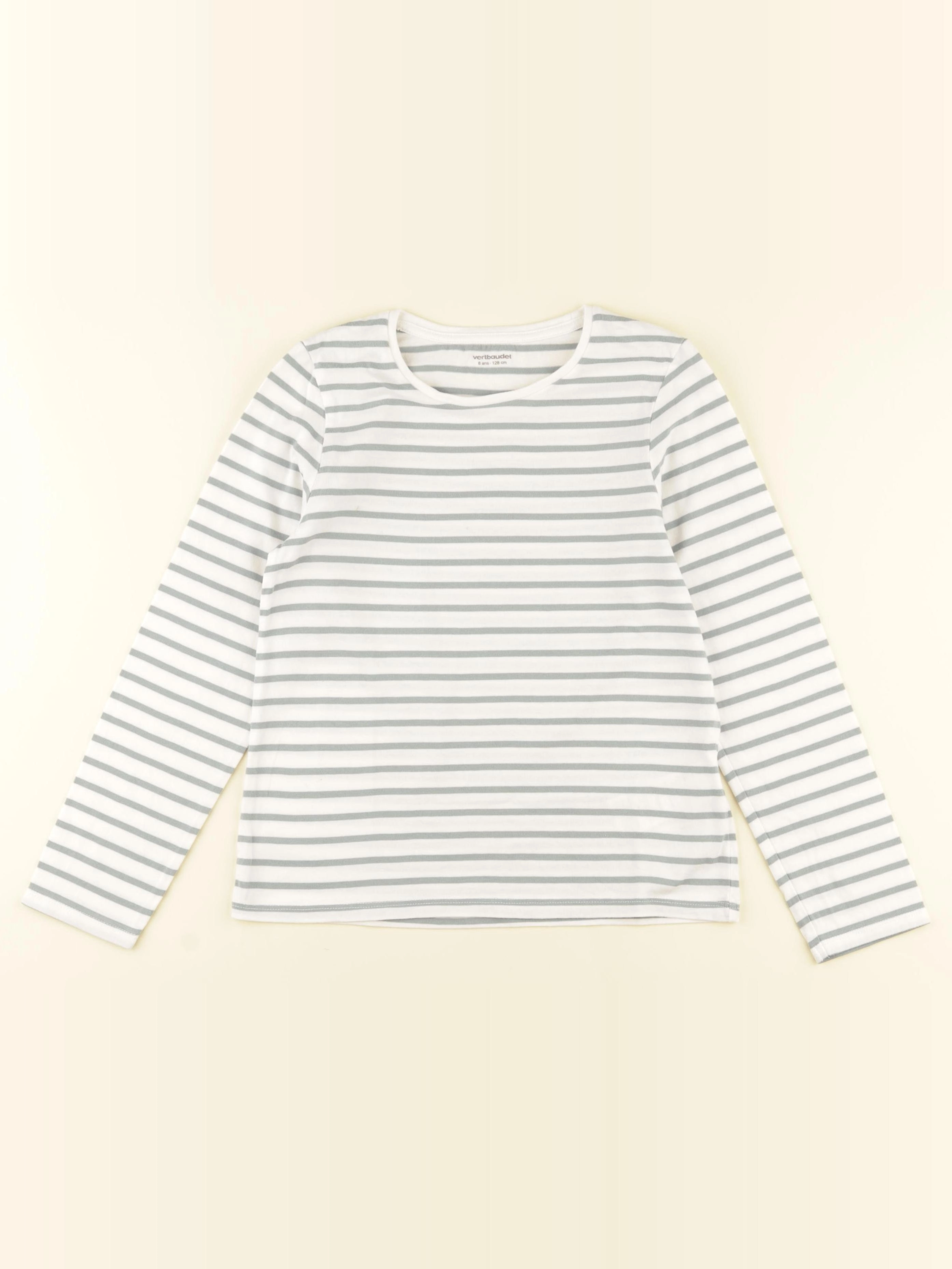Vertbaudet - tee-shirt blanc, vert - 8 ans