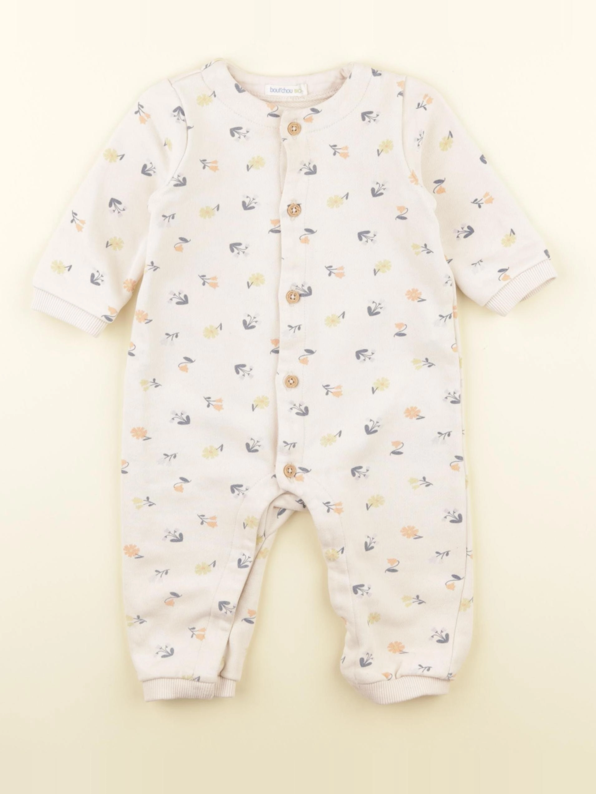 Boutchou - combinaison coton beige - 6 mois