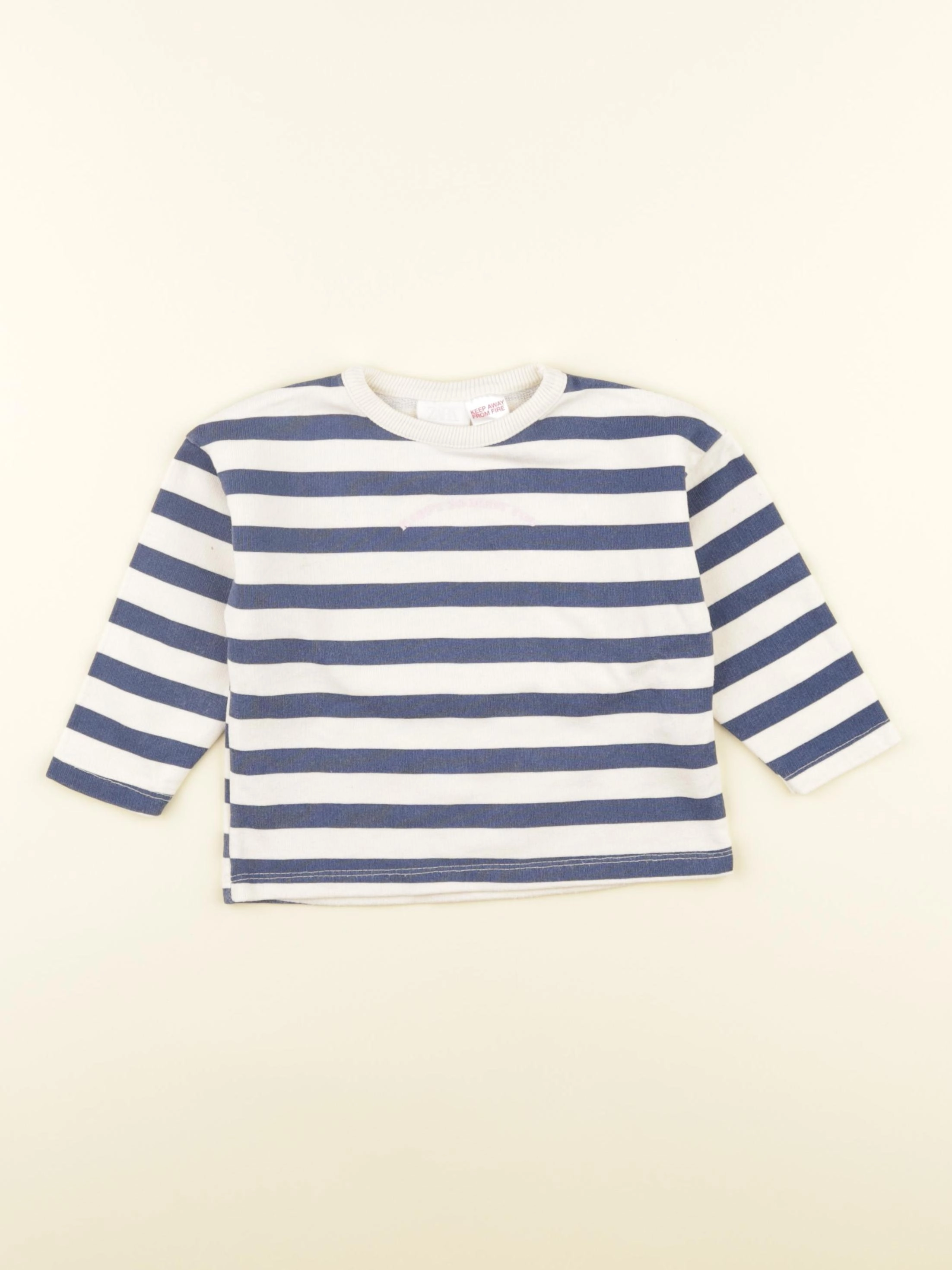 Zara - sweat bleu - 6/9 mois