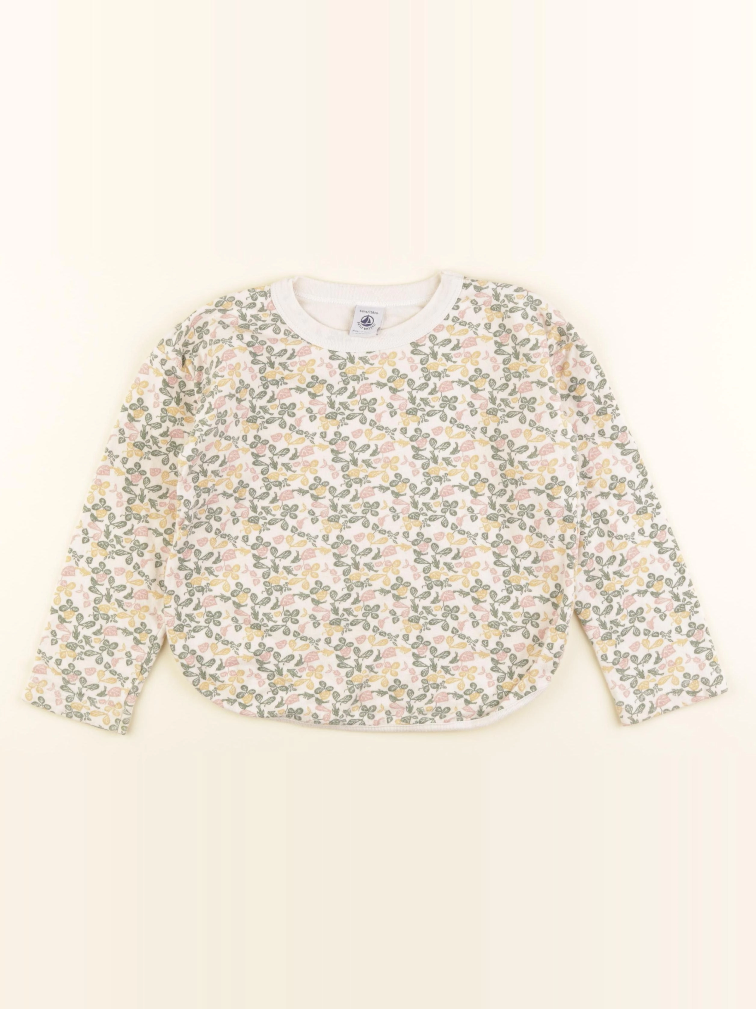 Petit Bateau - tee-shirt beige, rose, vert - 6 ans