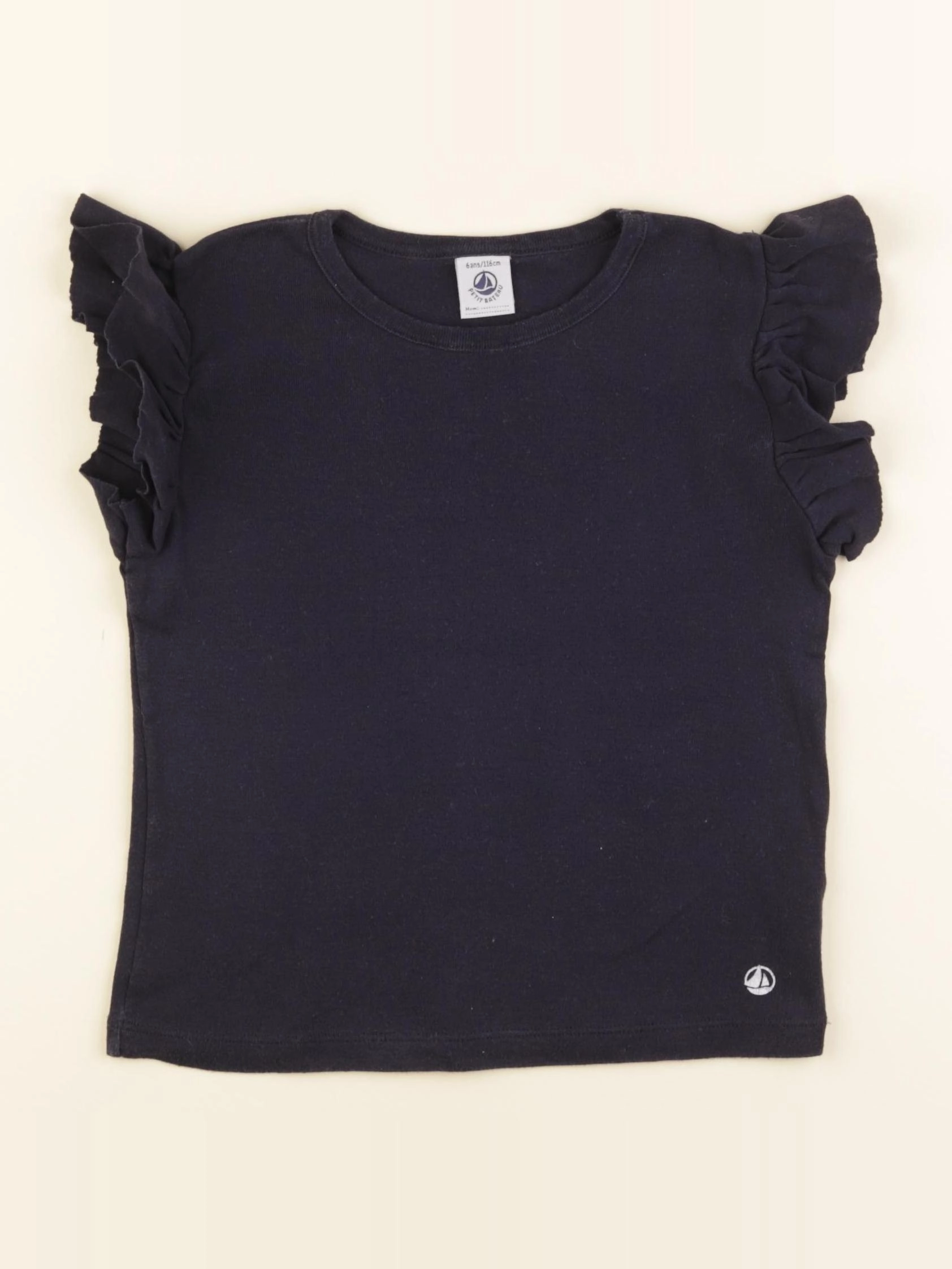 Petit Bateau - tee-shirt bleu - 6 ans