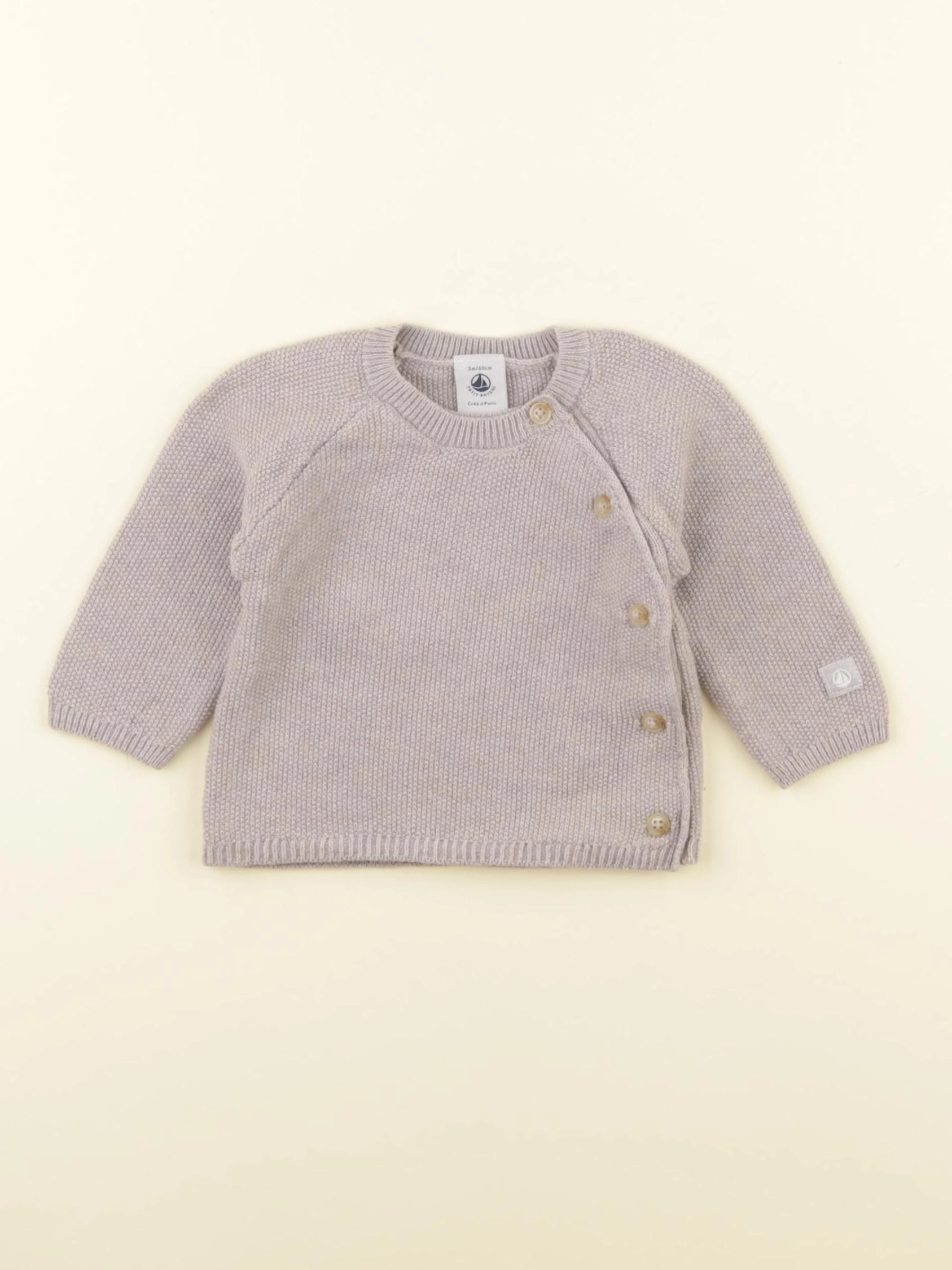 Petit Bateau - pull gris - 3 mois
