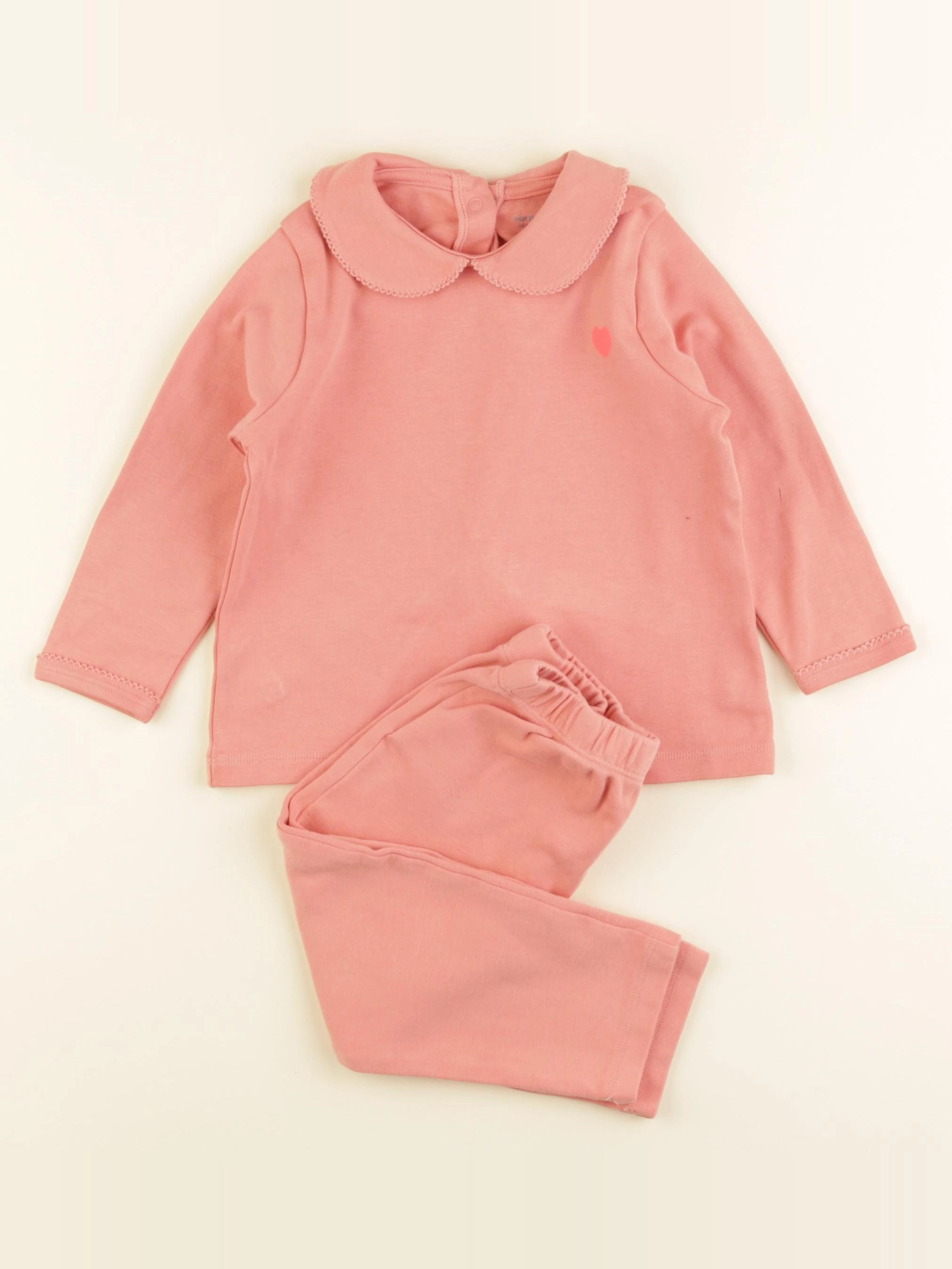 Vertbaudet - pyjama coton orange - 2 ans