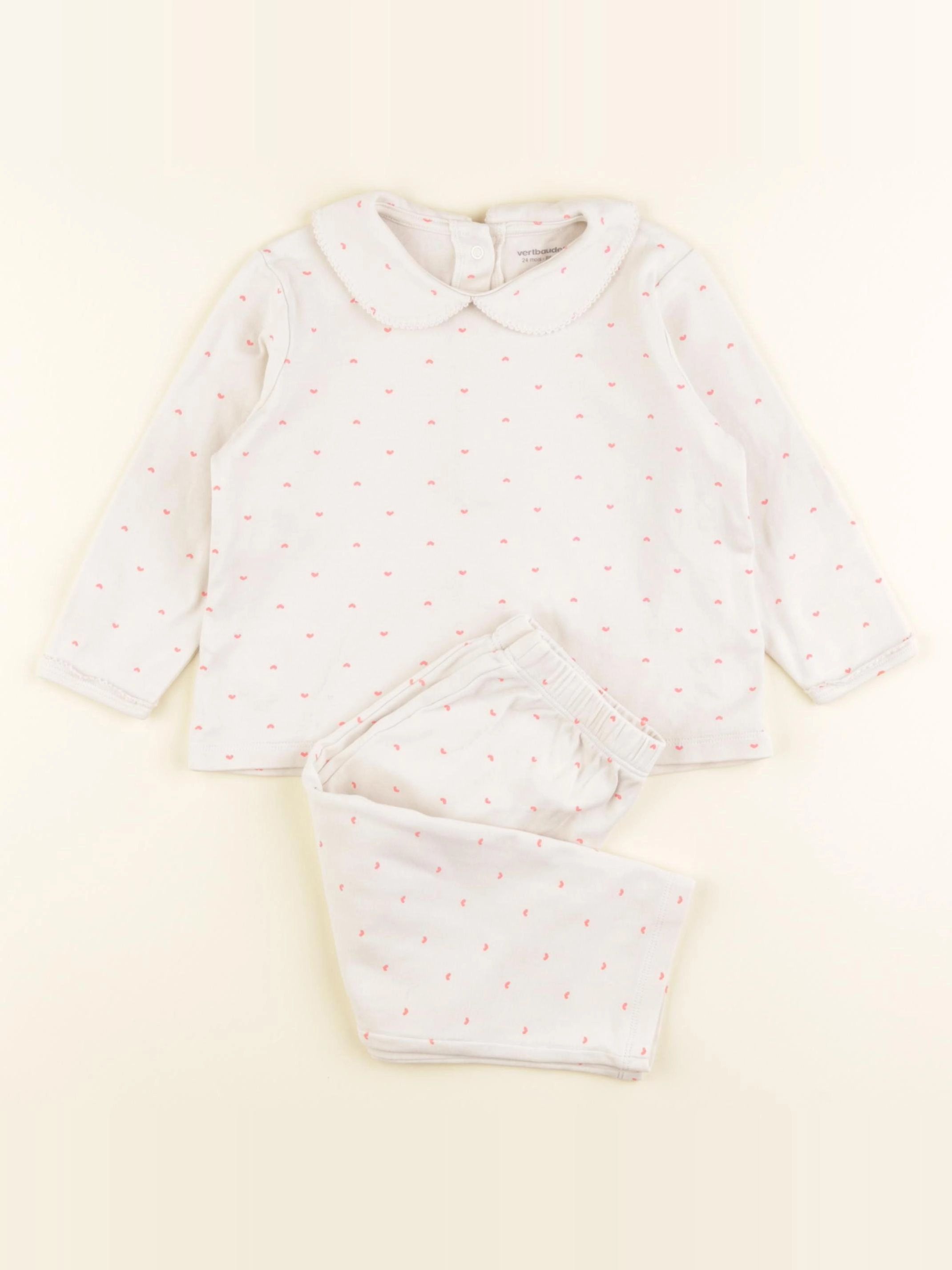 Vertbaudet - pyjama coton blanc - 2 ans