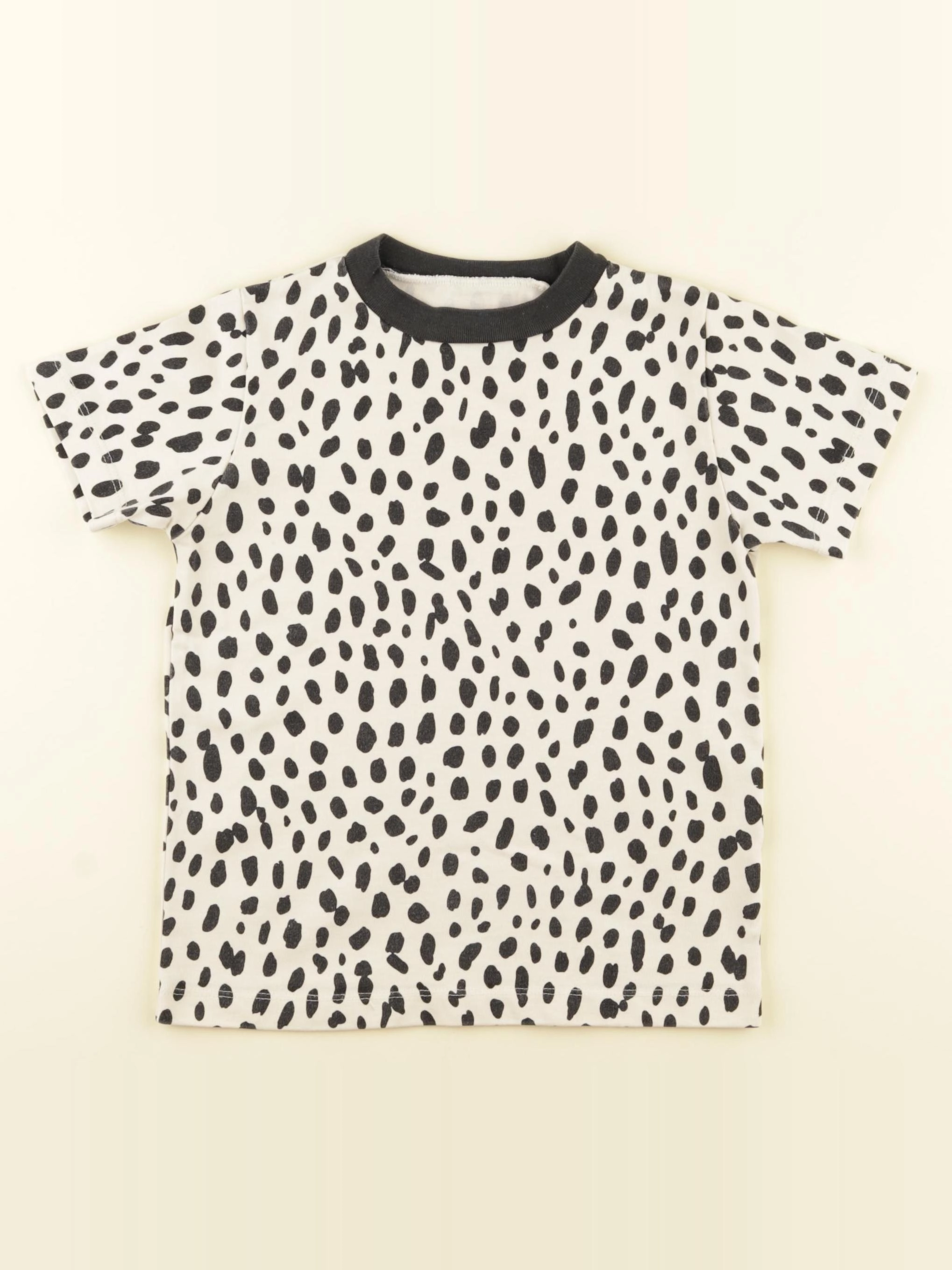 Monoprix - tee-shirt blanc, noir - 4 ans