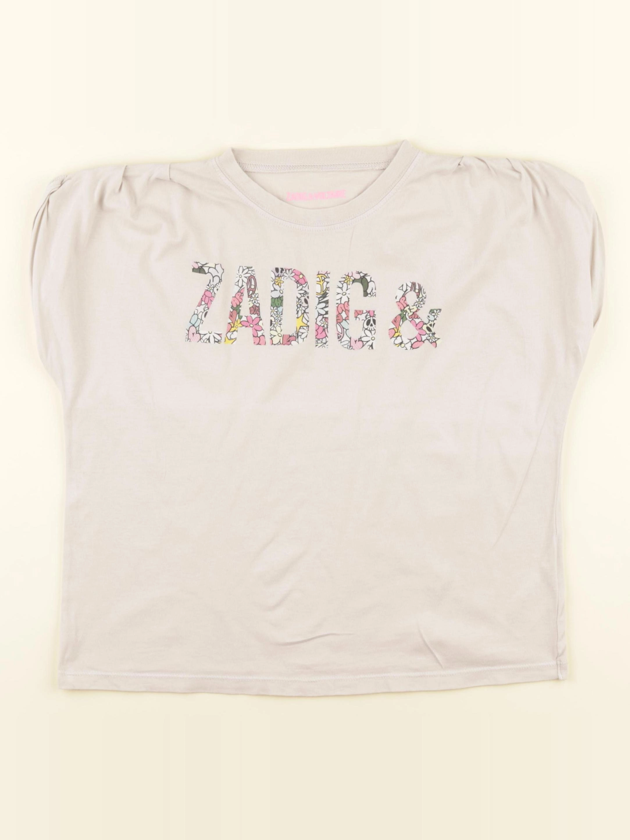 Zadig & Voltaire - tee-shirt beige - 10 ans