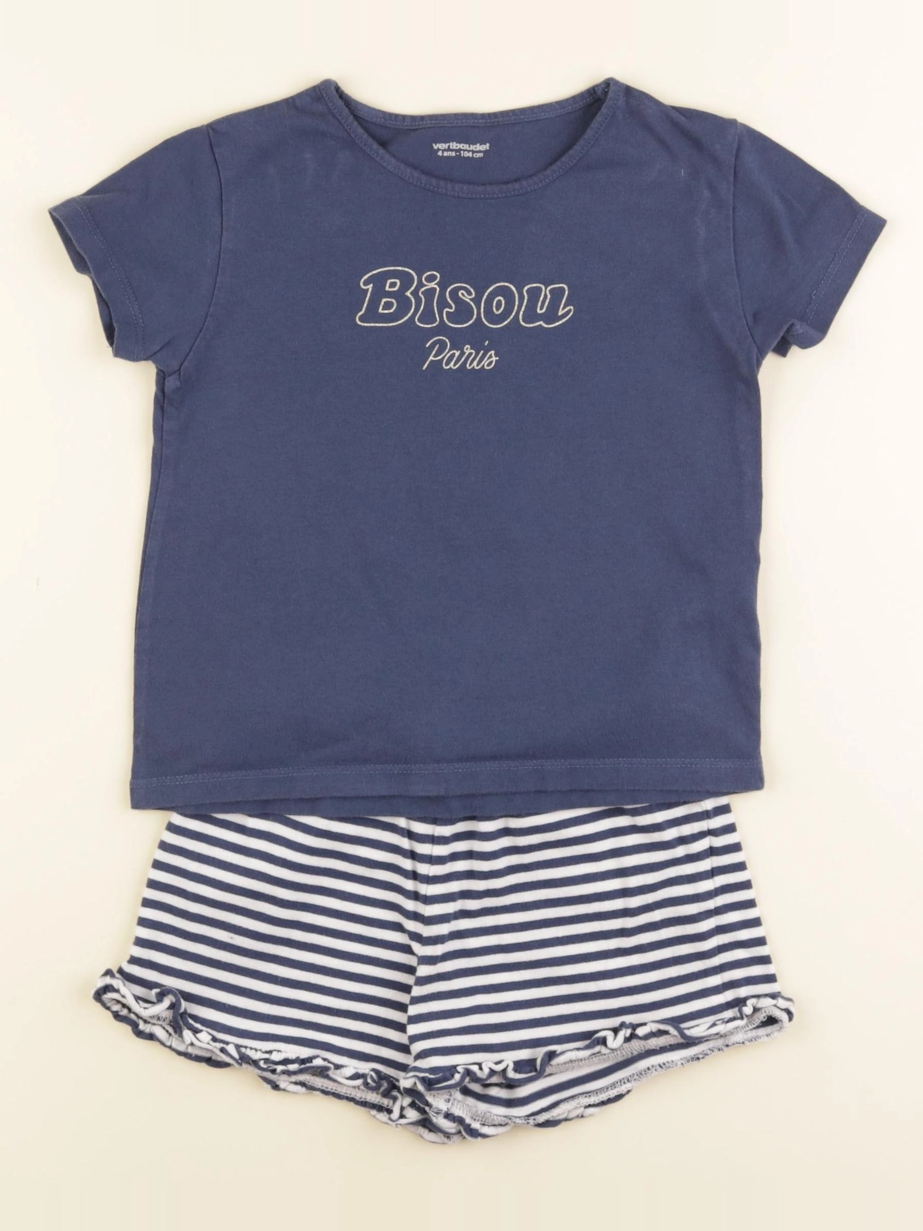 Vertbaudet - pyjama coton bleu - 4 ans