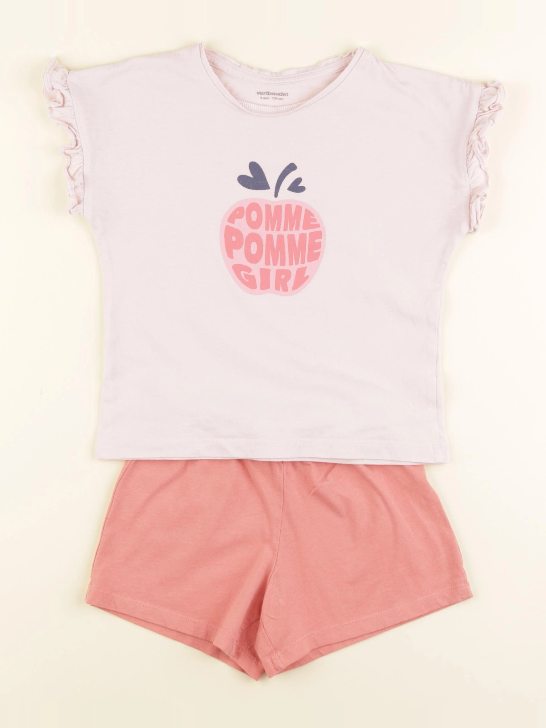 Vertbaudet - pyjama coton rose - 4 ans
