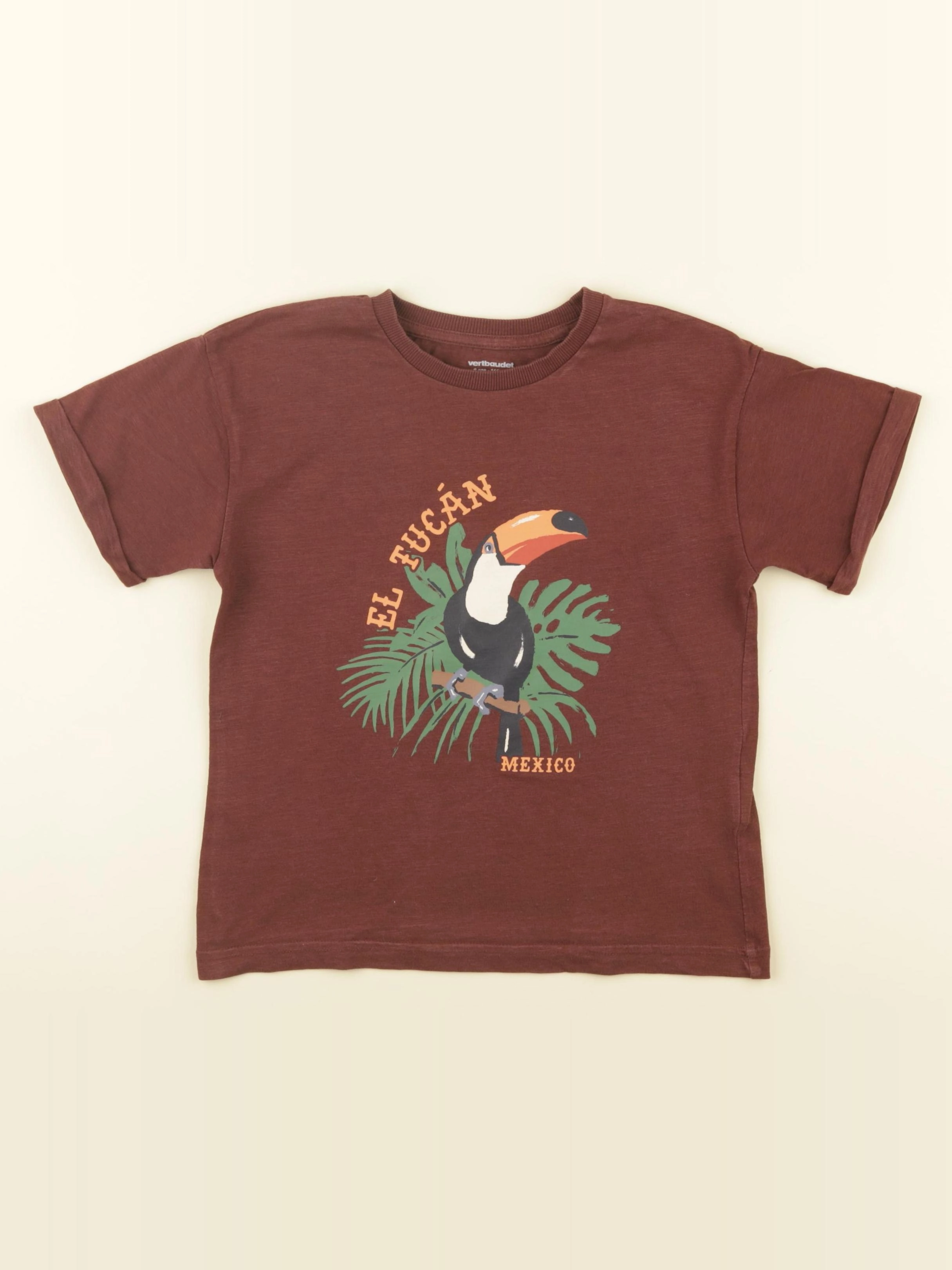 Vertbaudet - tee-shirt marron - 6 ans