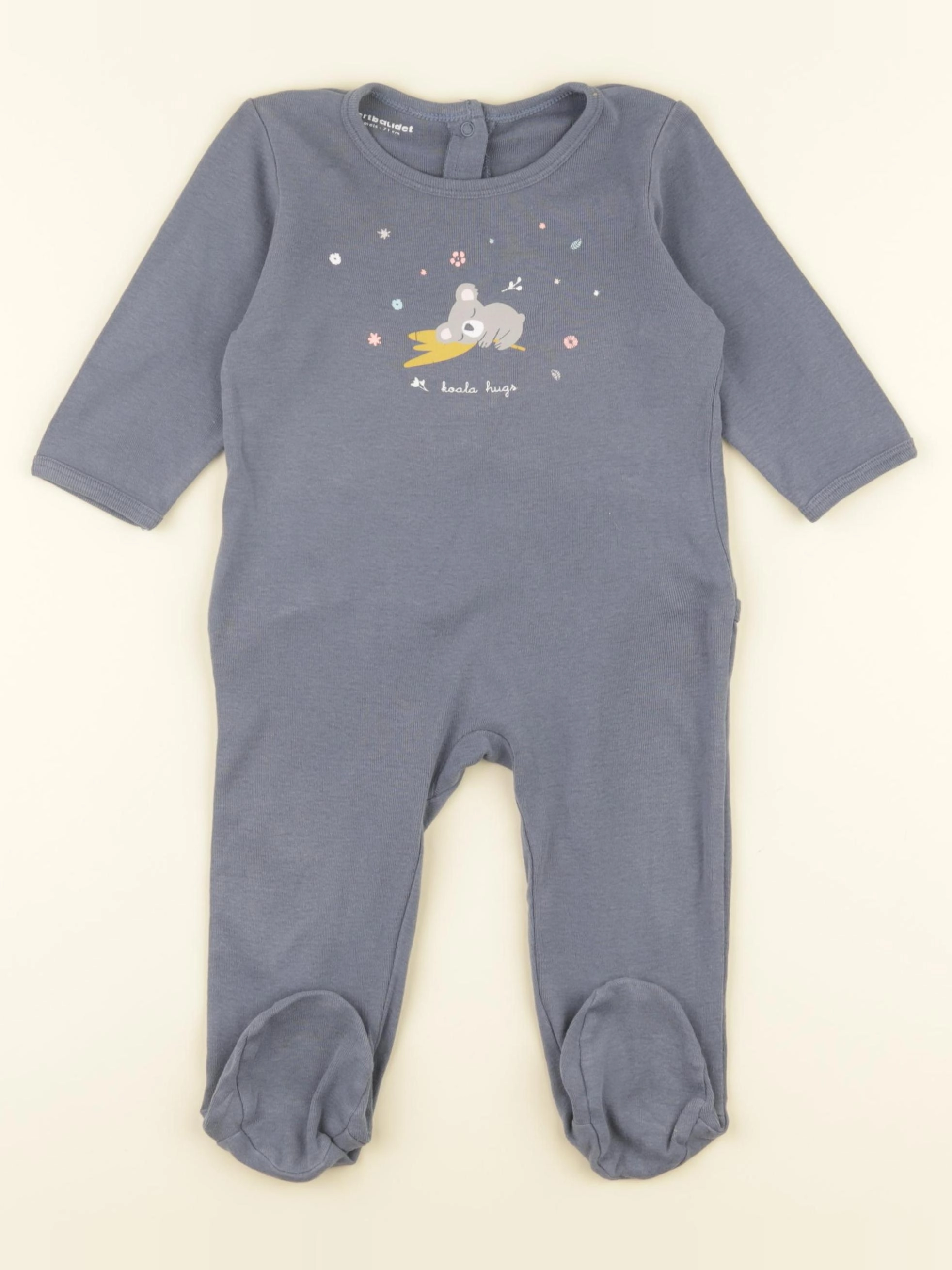 Vertbaudet - pyjama coton bleu - 9 mois