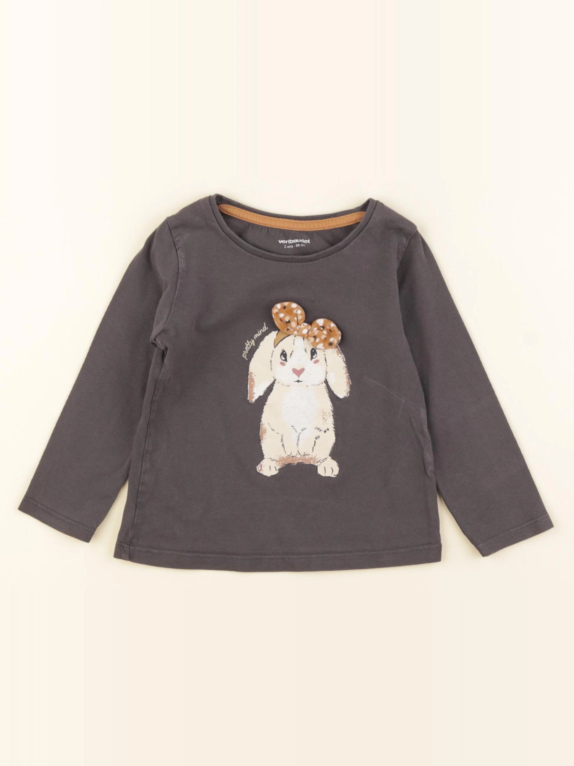 Vertbaudet - tee-shirt gris - 2 ans