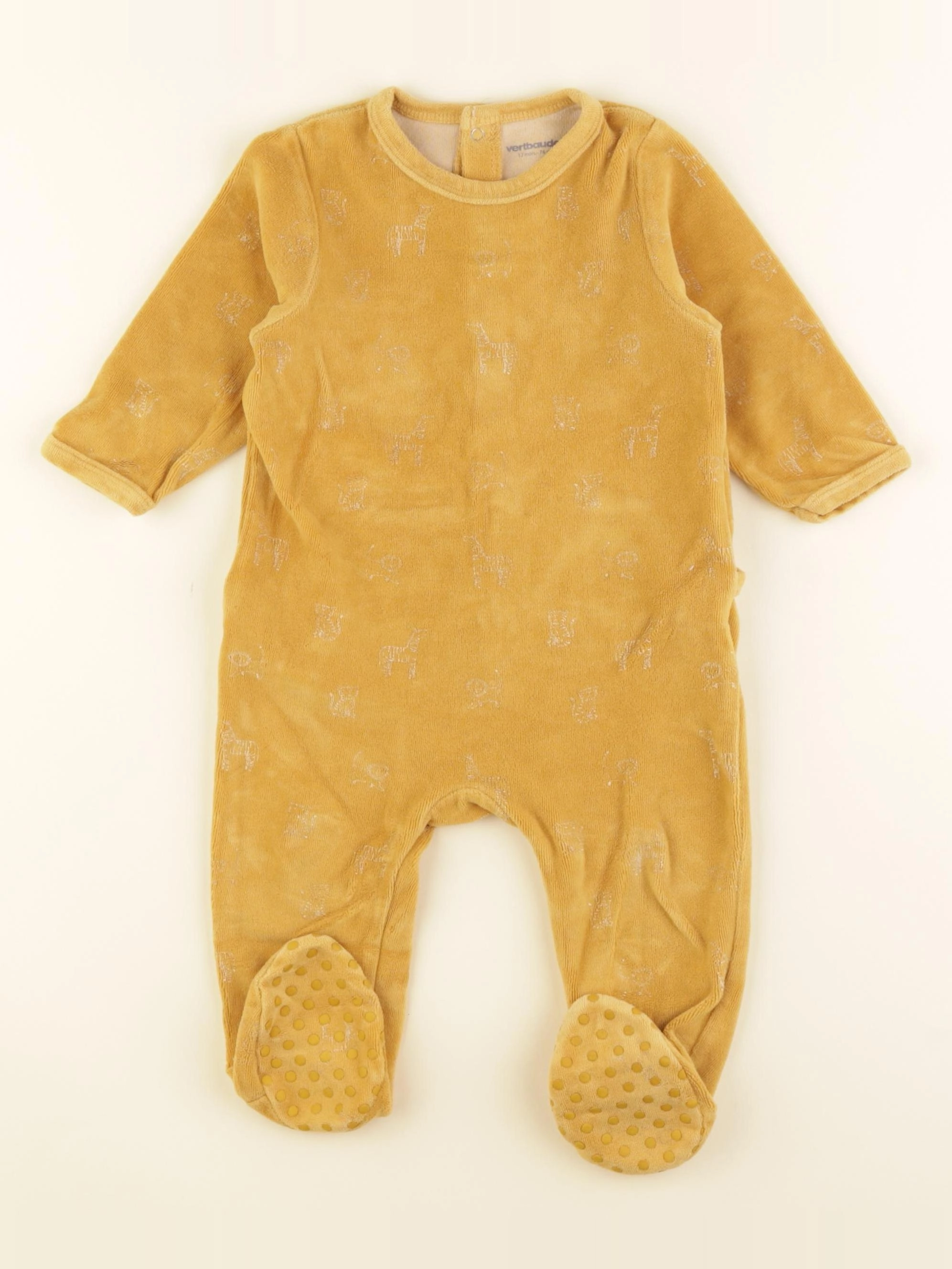 Vertbaudet - pyjama velours jaune - 12 mois