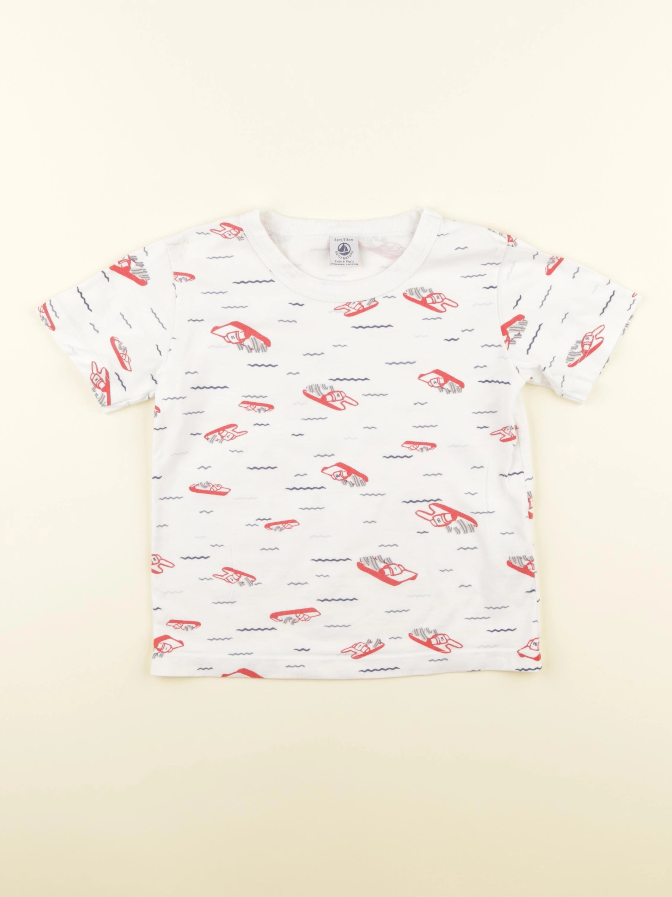 Petit Bateau - tee-shirt blanc - 6 ans