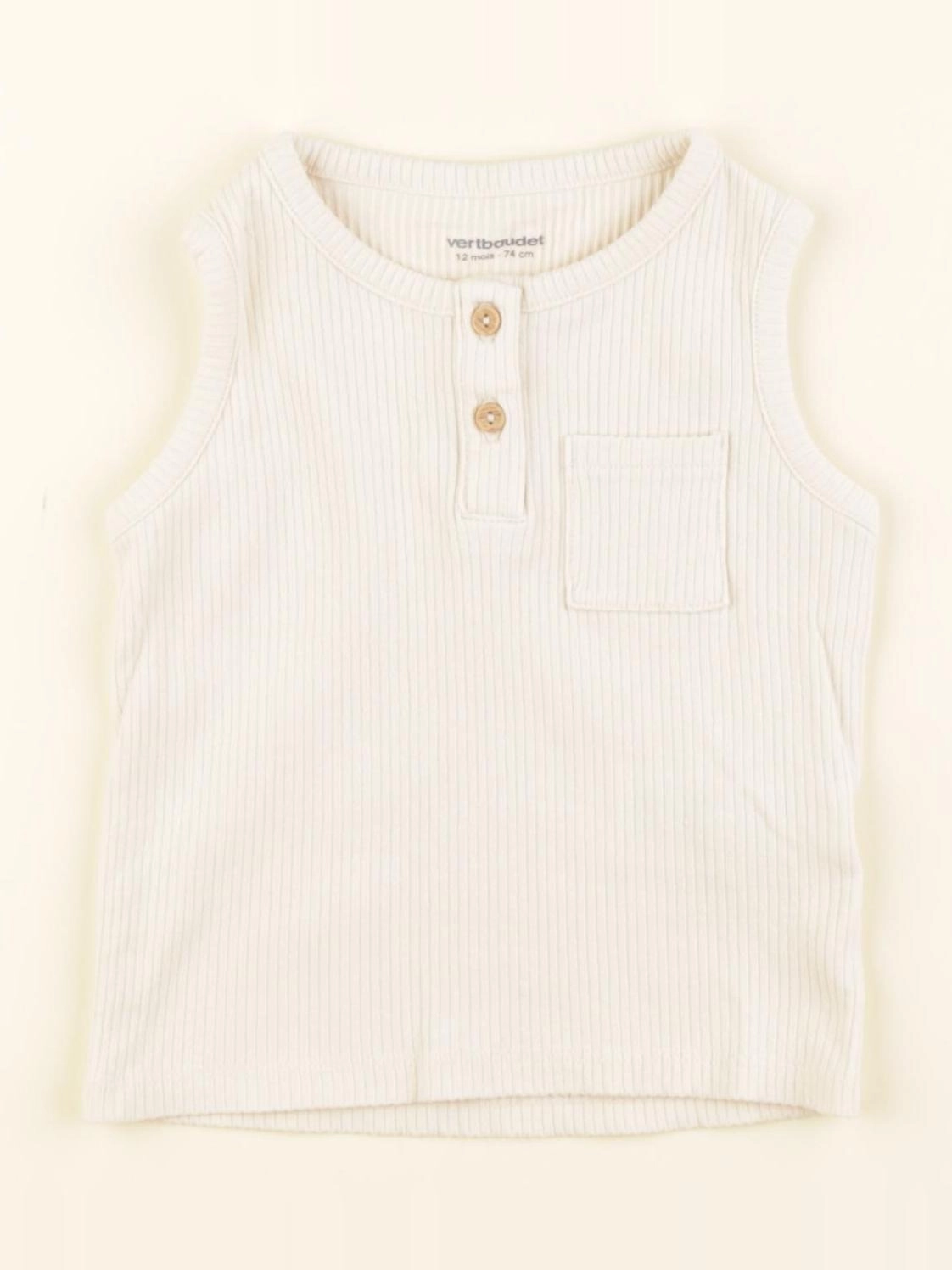 Vertbaudet - débardeur beige - 12 mois