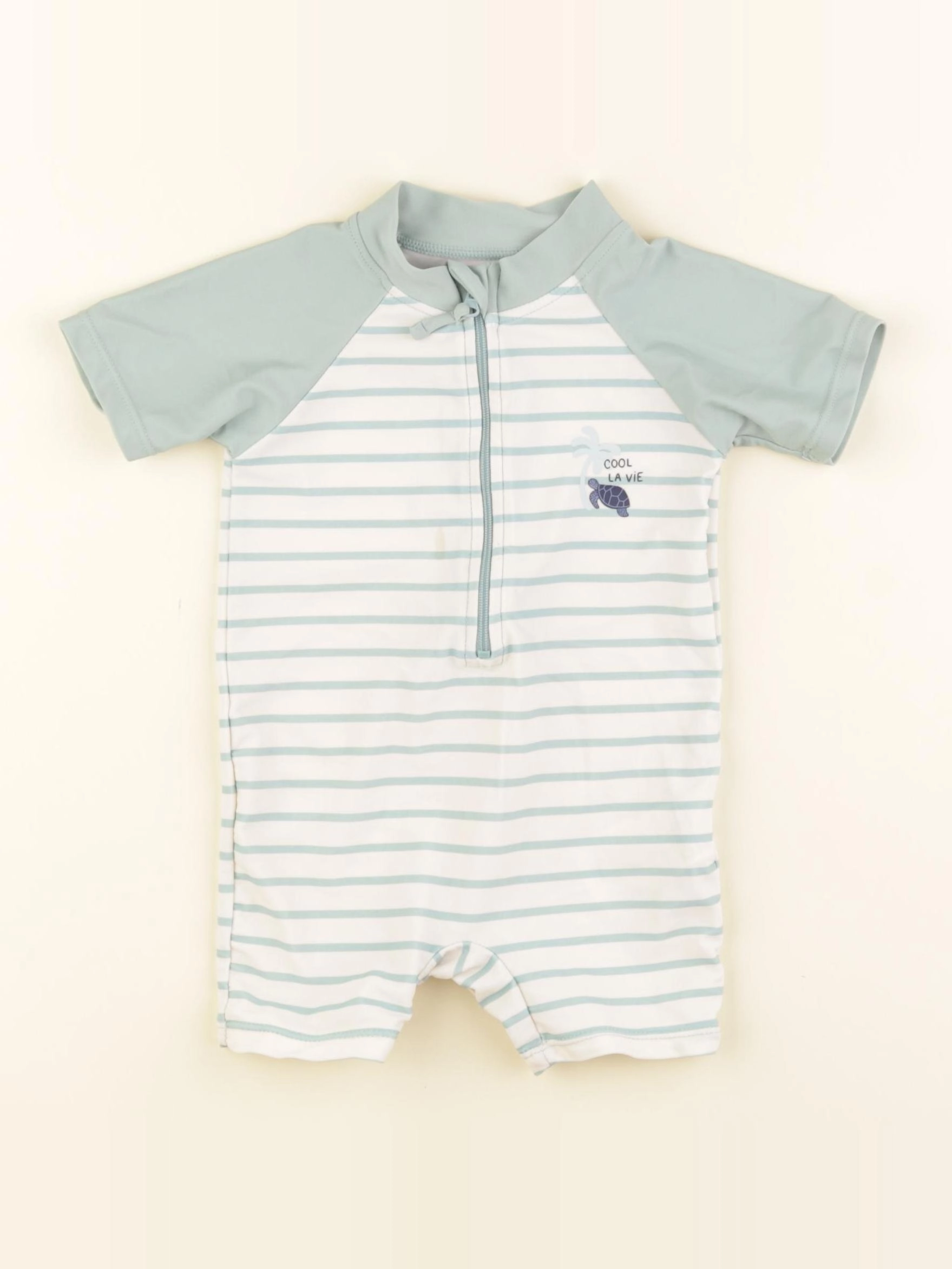 Vertbaudet - combi de bain vert - 12 mois