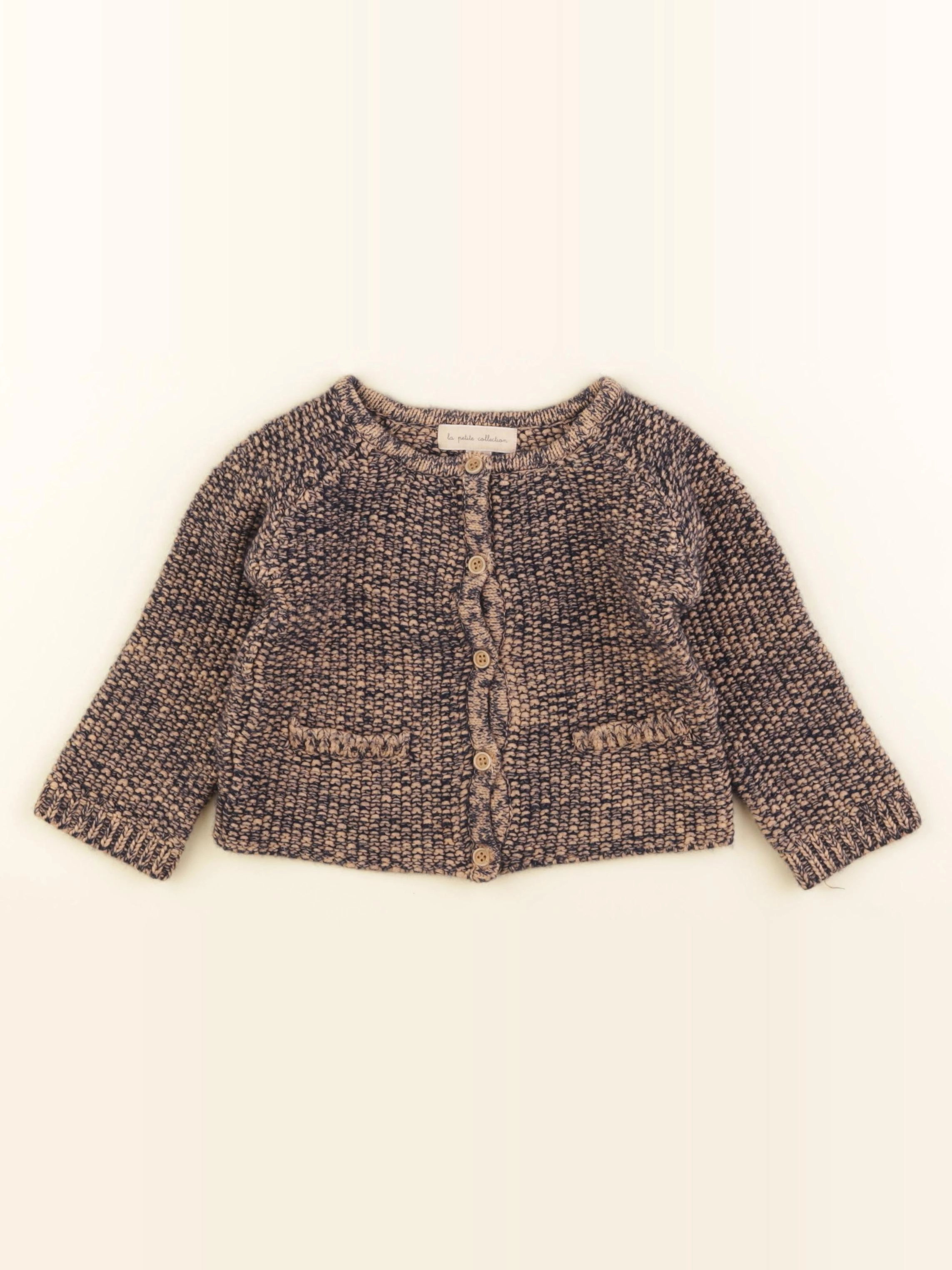 La Petite Collection - gilet bleu, beige - 2 ans