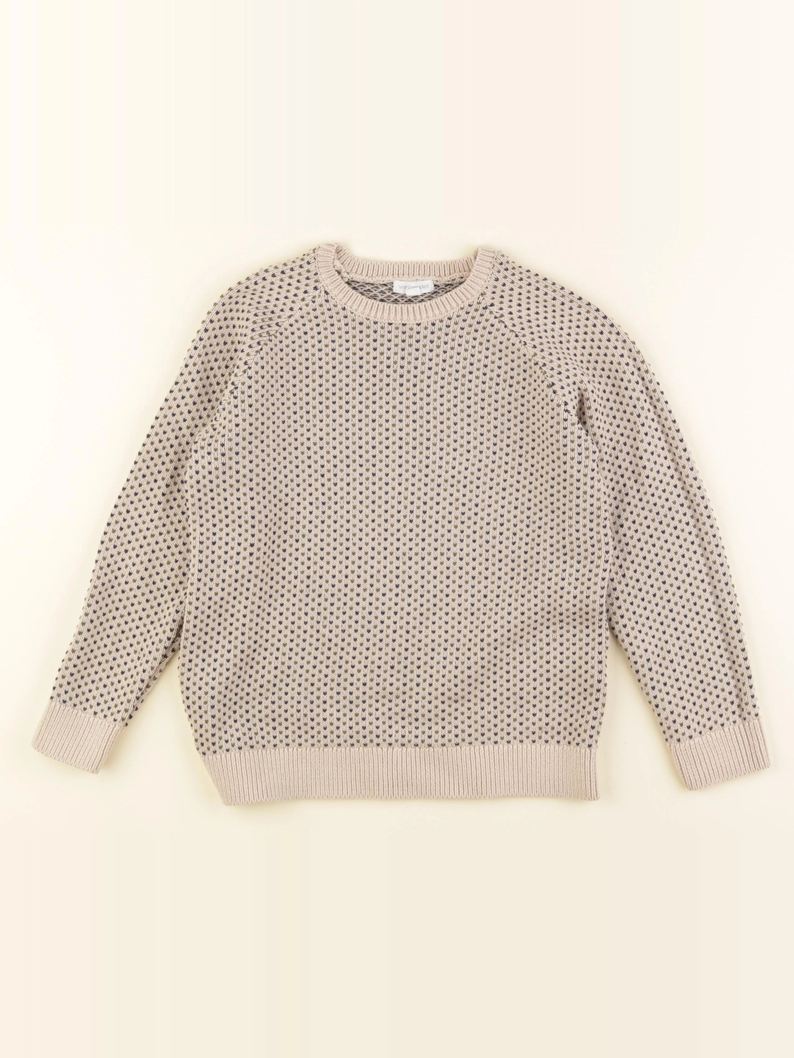 Vertbaudet - pull beige, bleu - 8 ans
