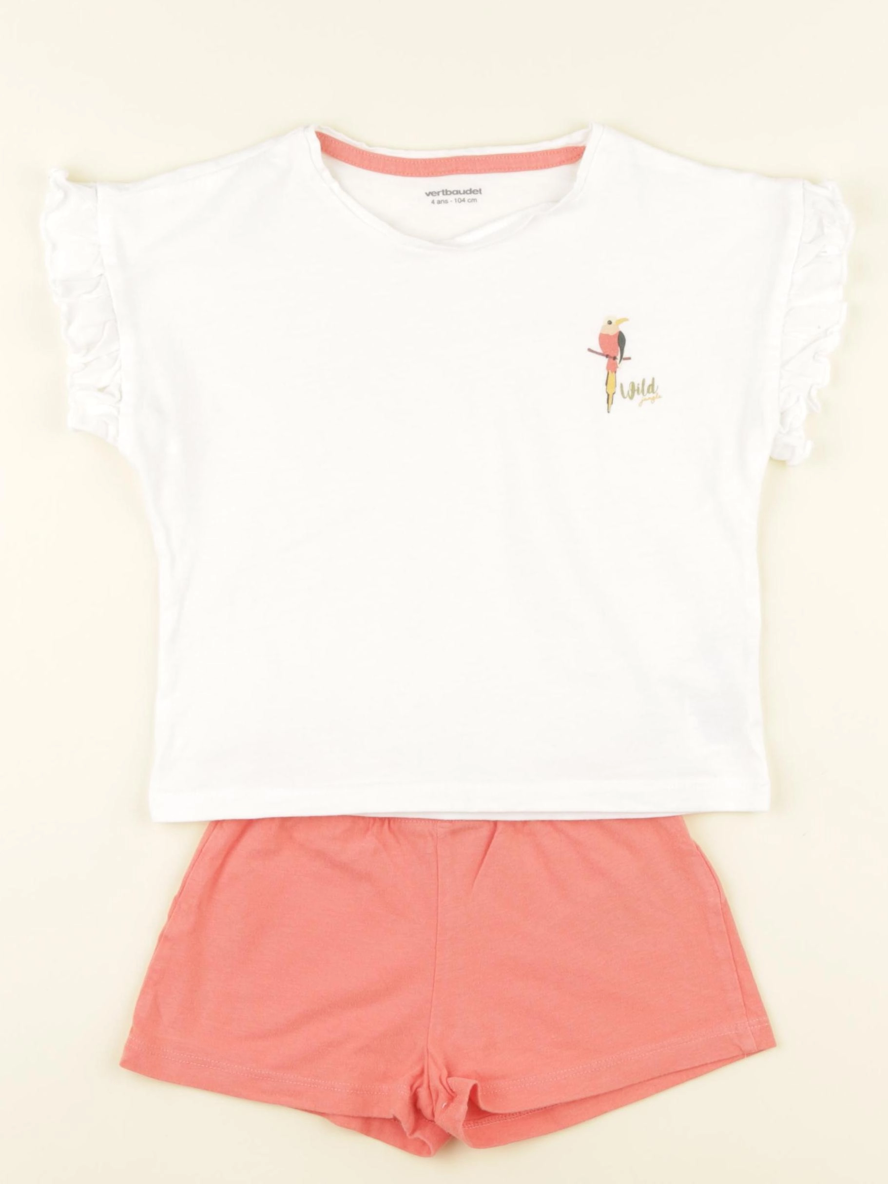 Vertbaudet - pyjama coton blanc - 4 ans