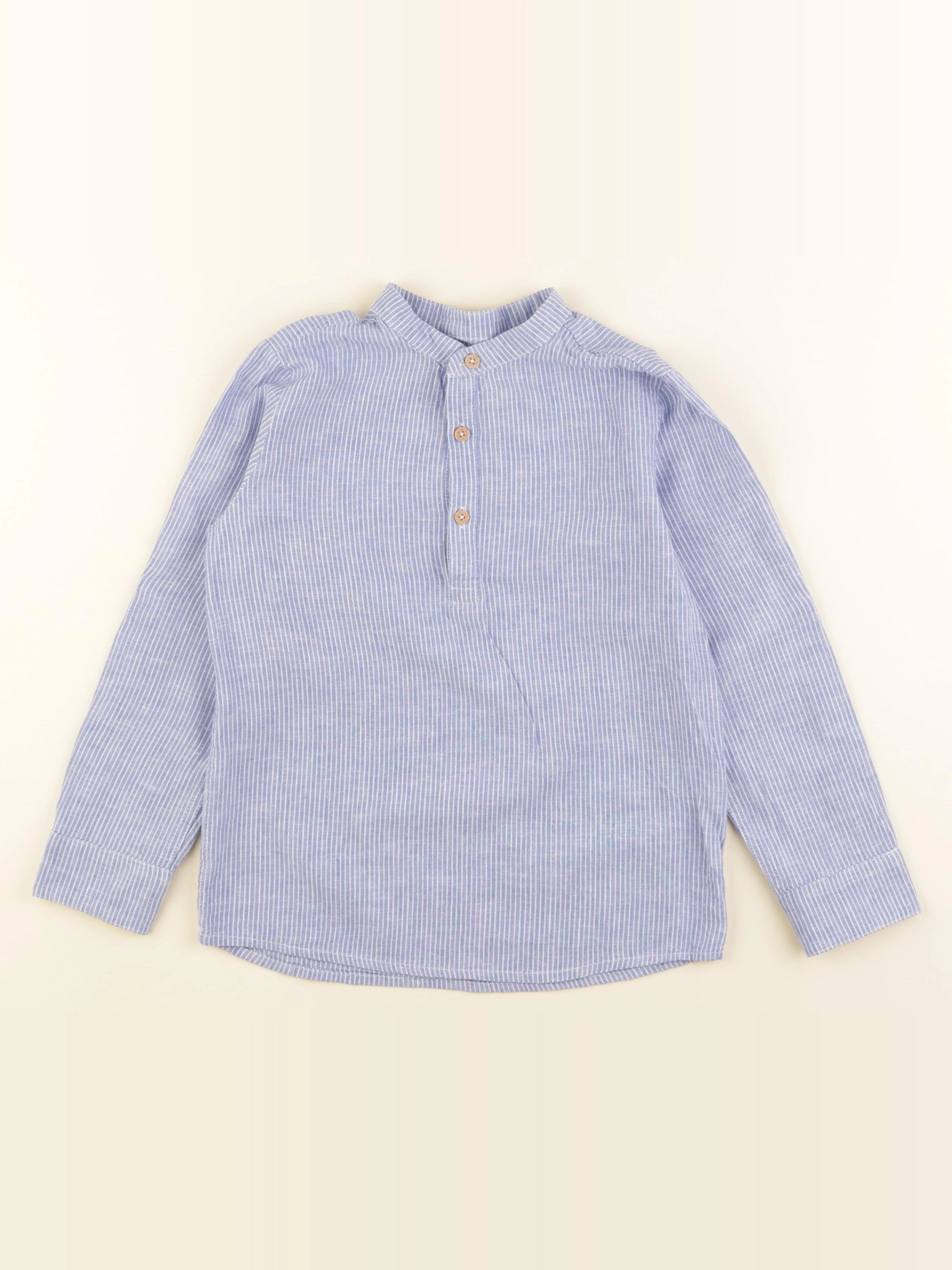 Vertbaudet - chemise bleu, blanc - 8 ans