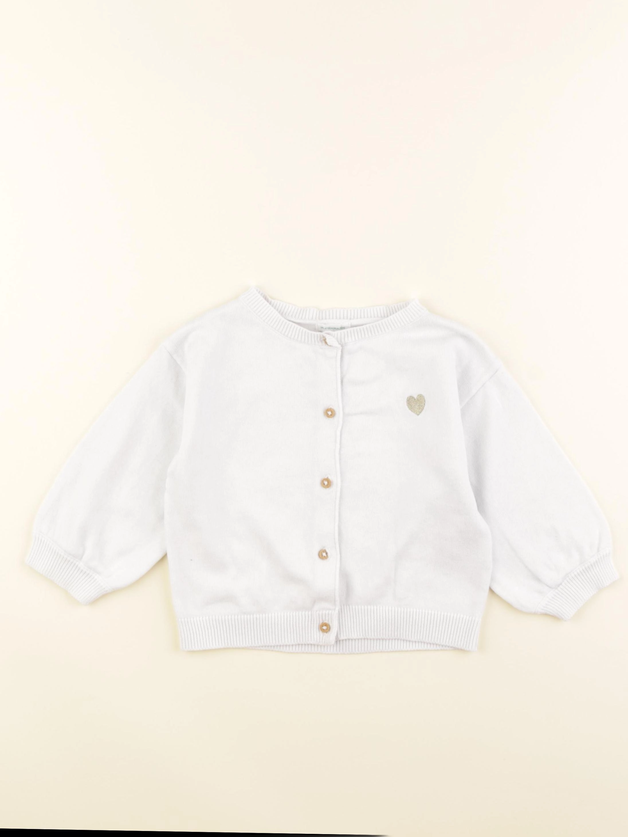 Vertbaudet - gilet blanc - 18 mois