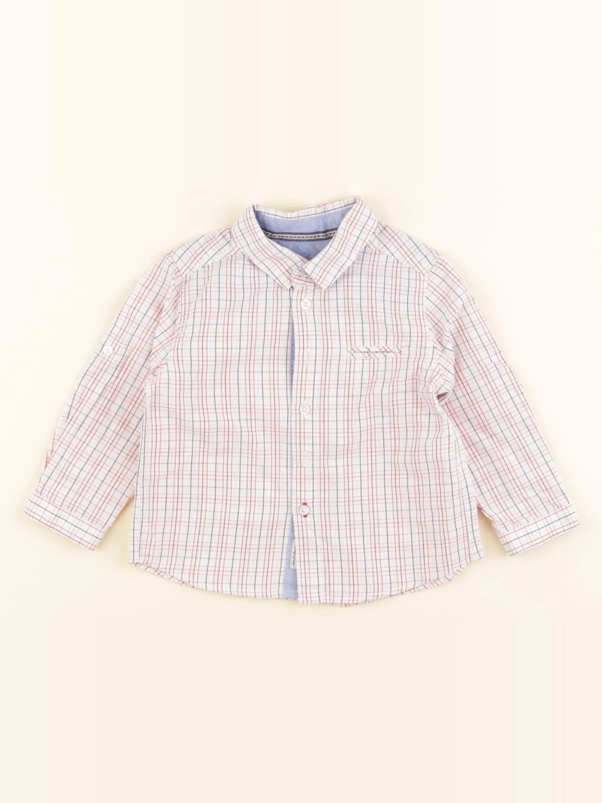 Cyrillus - chemise multicolore, rouge - 12 mois