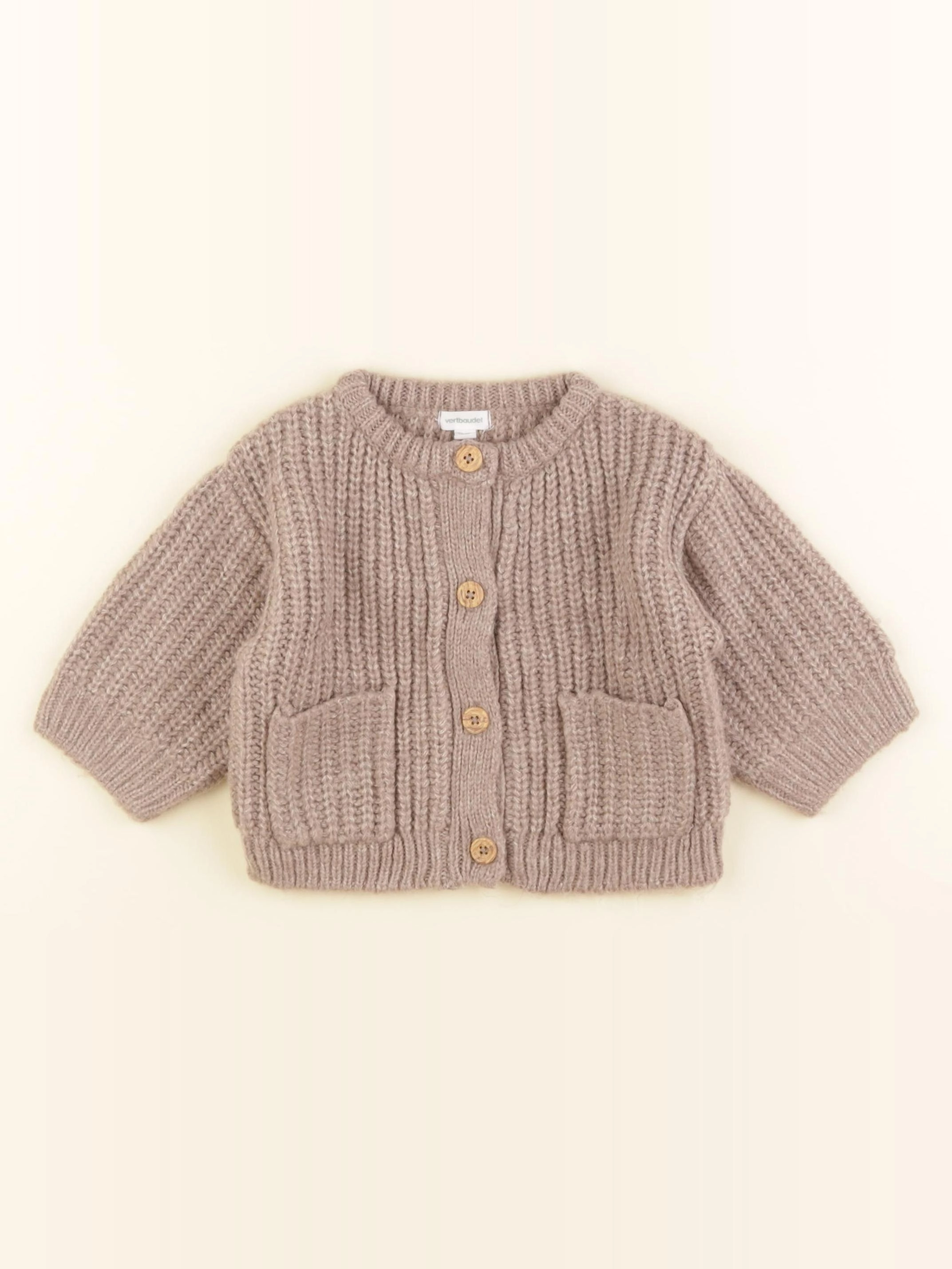 Vertbaudet - gilet marron - 9 mois