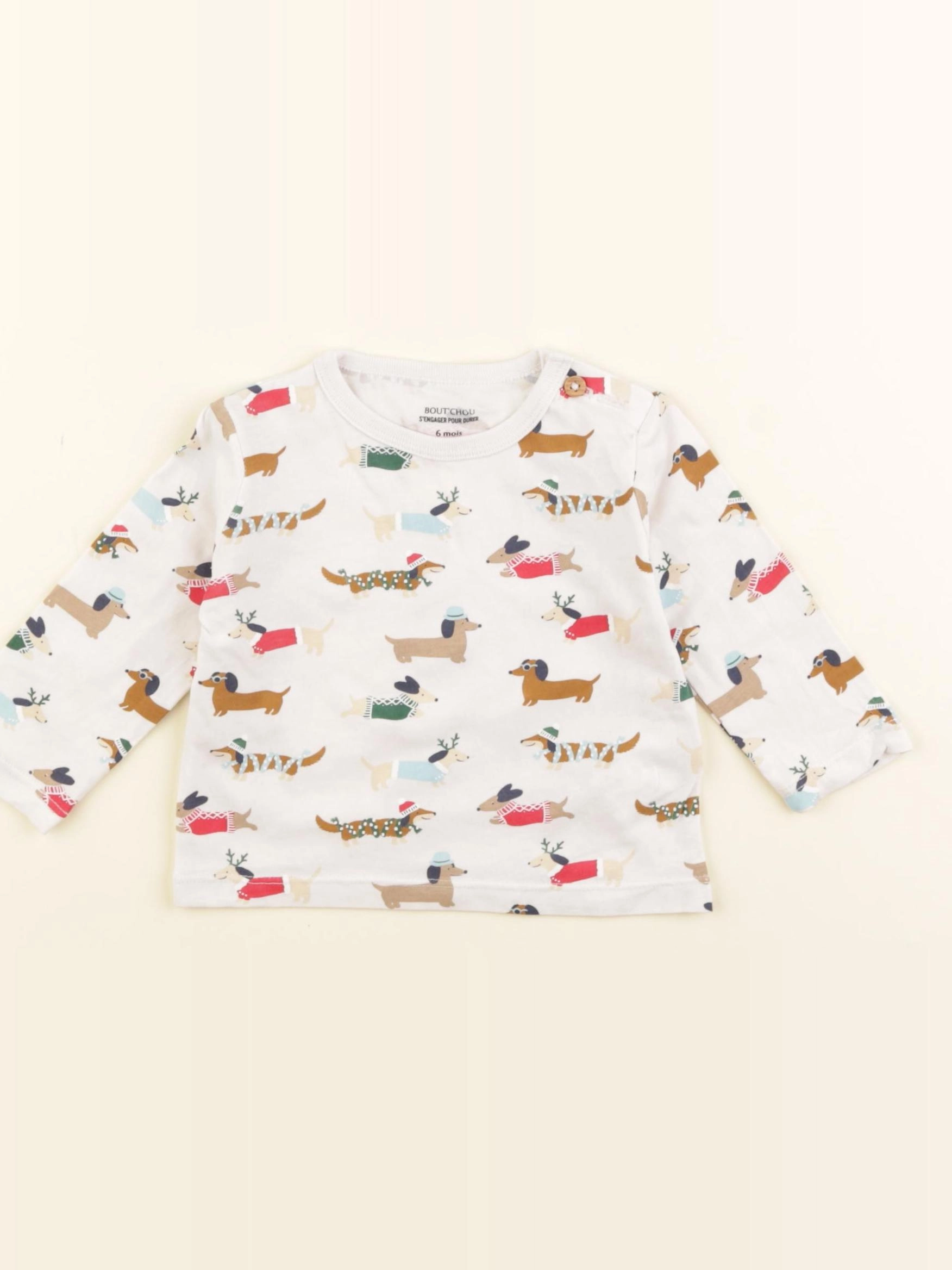 Boutchou - tee-shirt multicolore - 6 mois