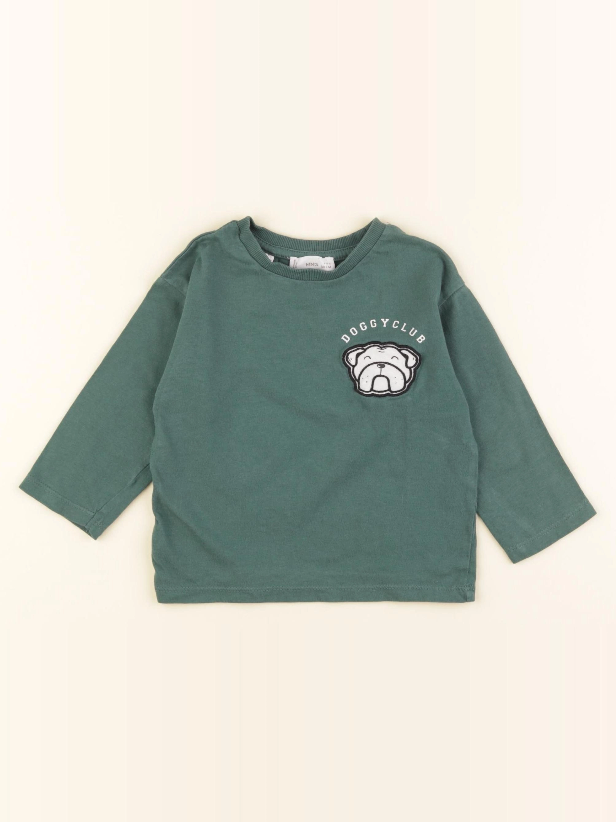 Mango - tee-shirt vert - 9/12 mois