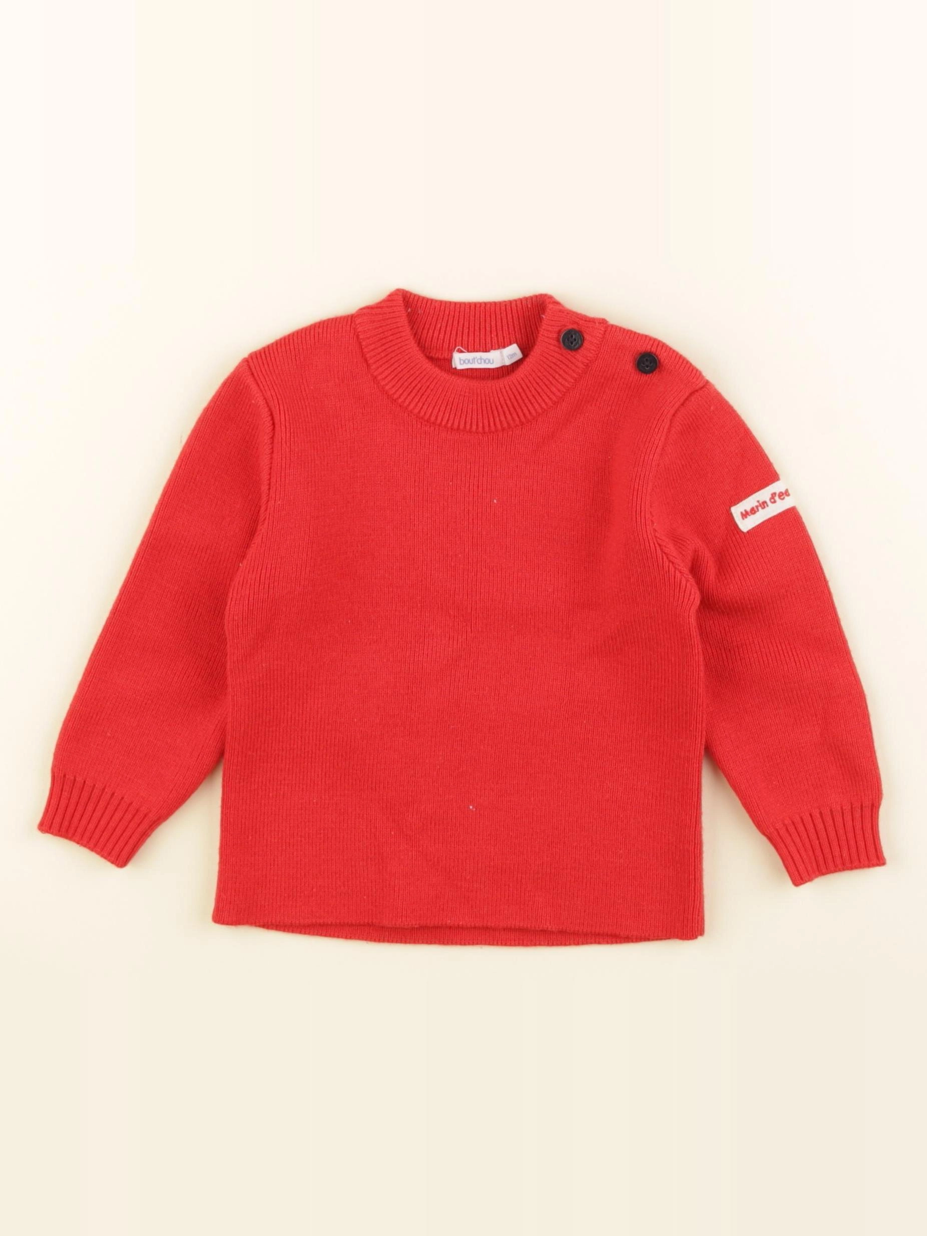 Boutchou - pull rouge - 12 mois