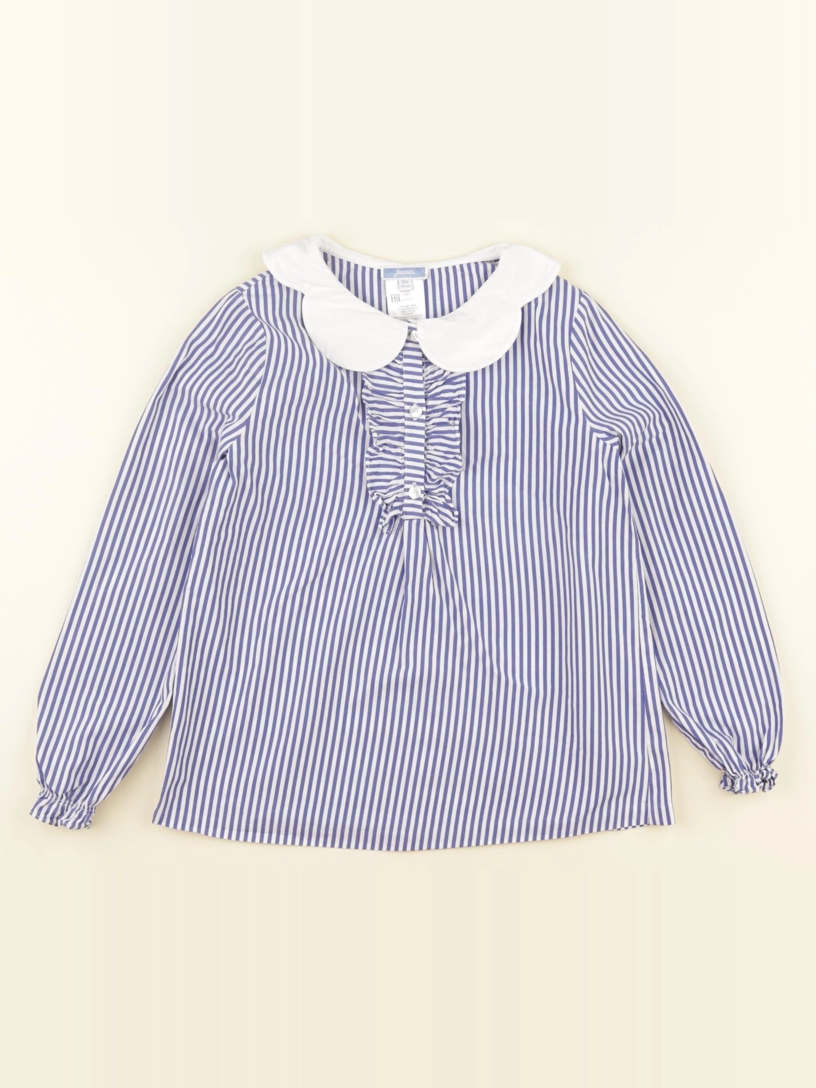 Jacadi - blouse blanc, bleu - 10 ans
