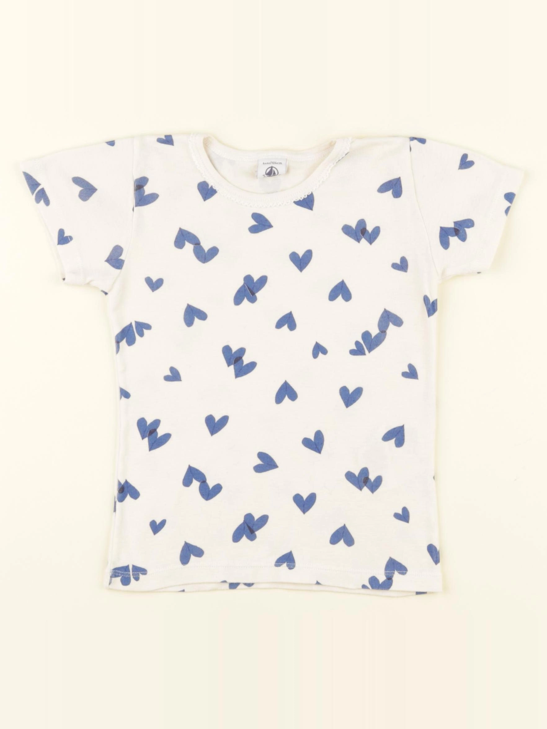 Petit Bateau - maillot de corps beige, bleu - 4 ans