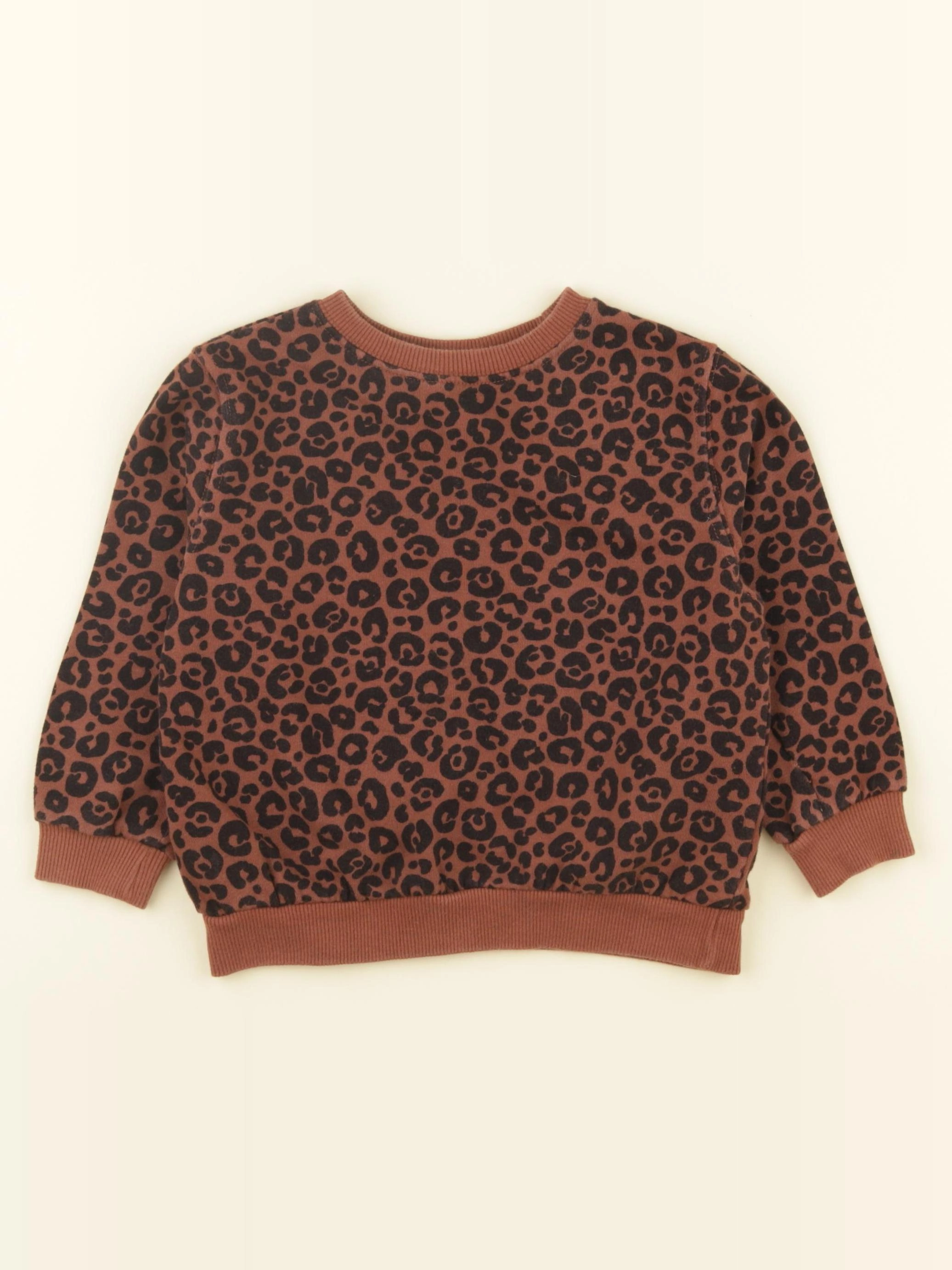 H&M - sweat marron, noir - 2/4 ans