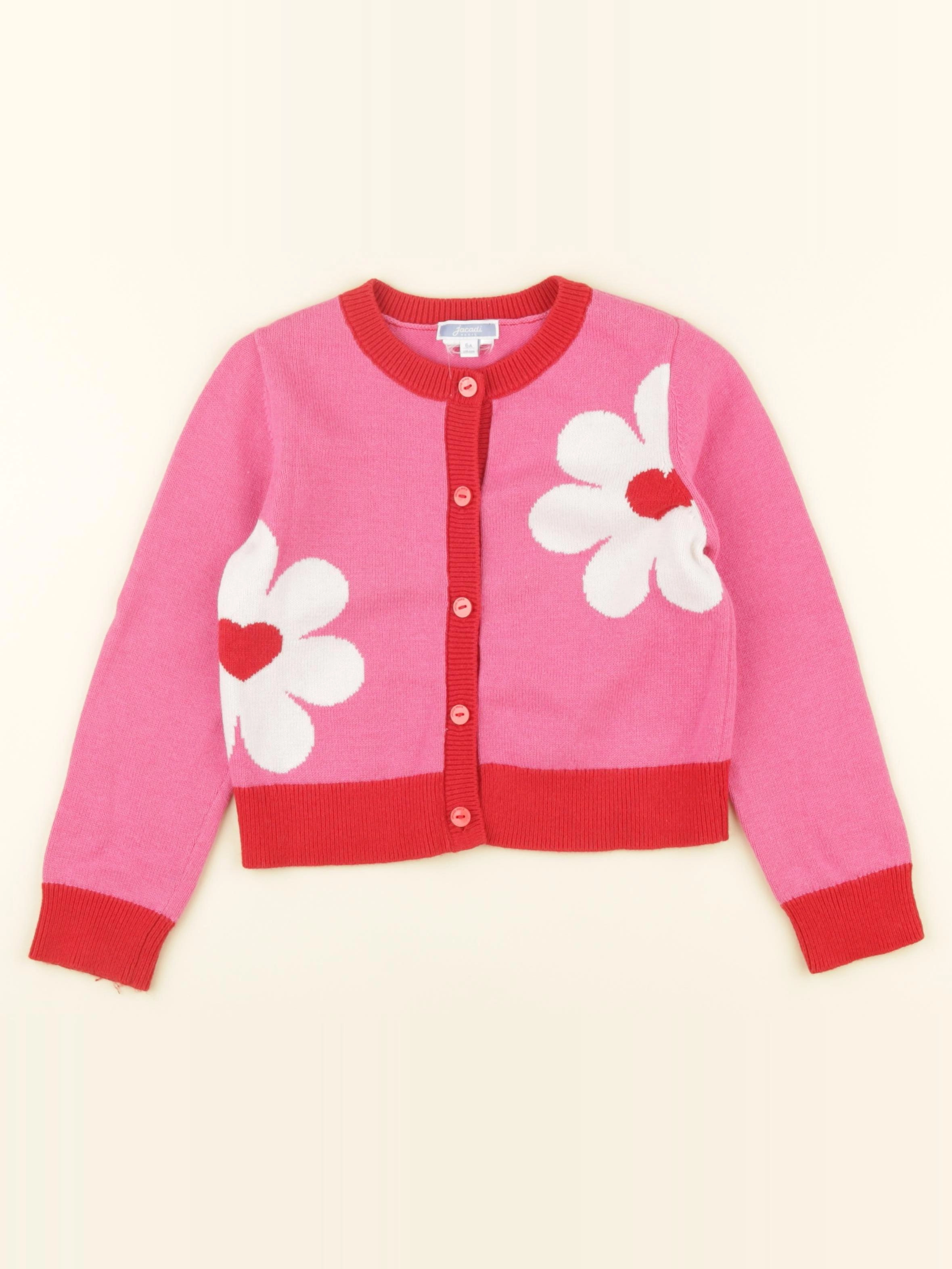 Jacadi - gilet rouge, rose - 6 ans