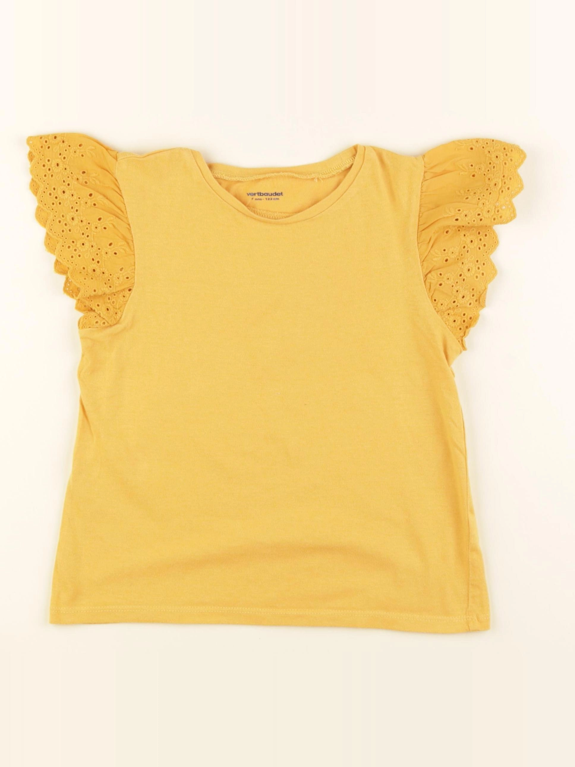 Vertbaudet - tee-shirt jaune - 7 ans