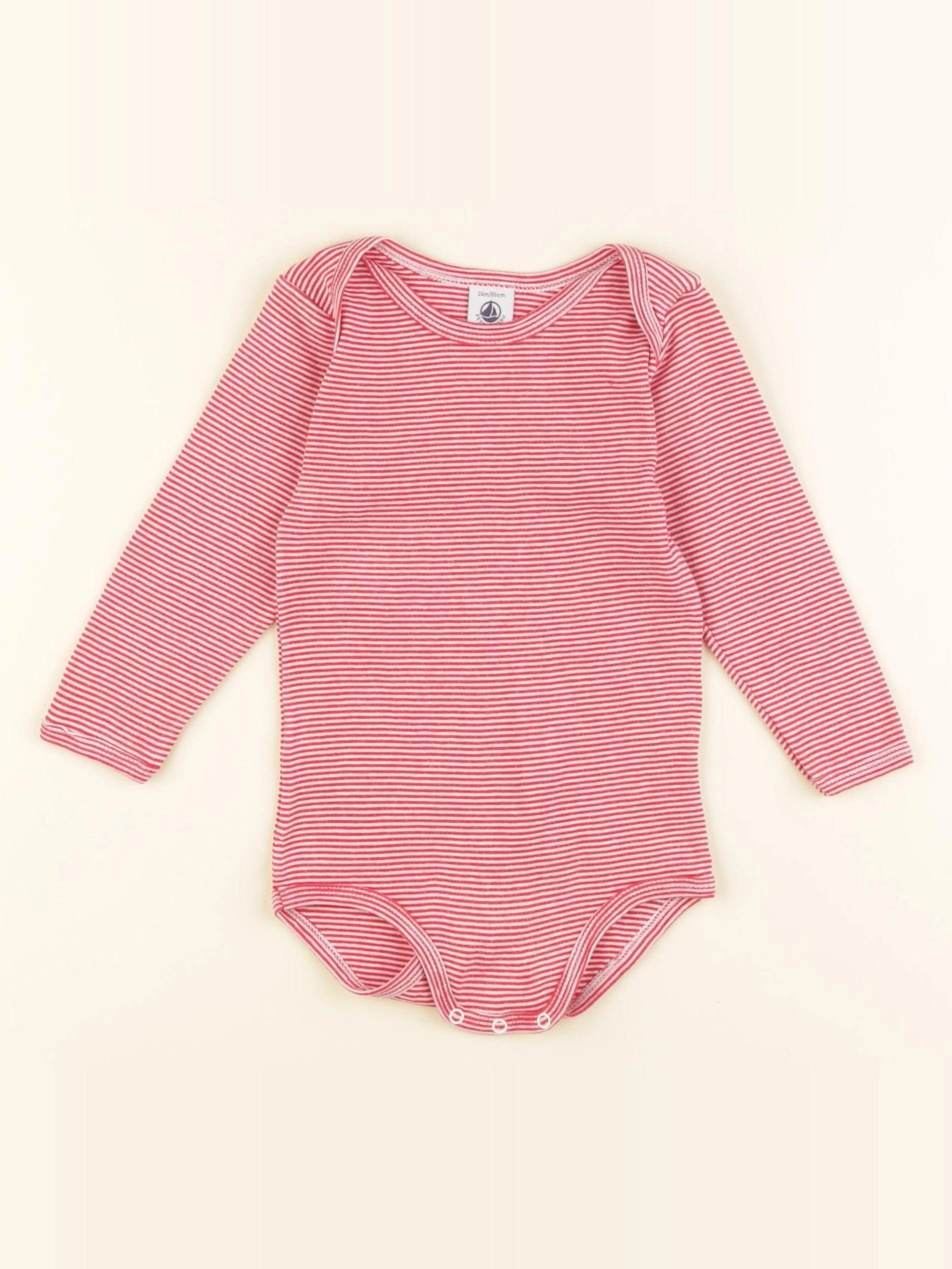 Petit Bateau - body rouge - 24 mois