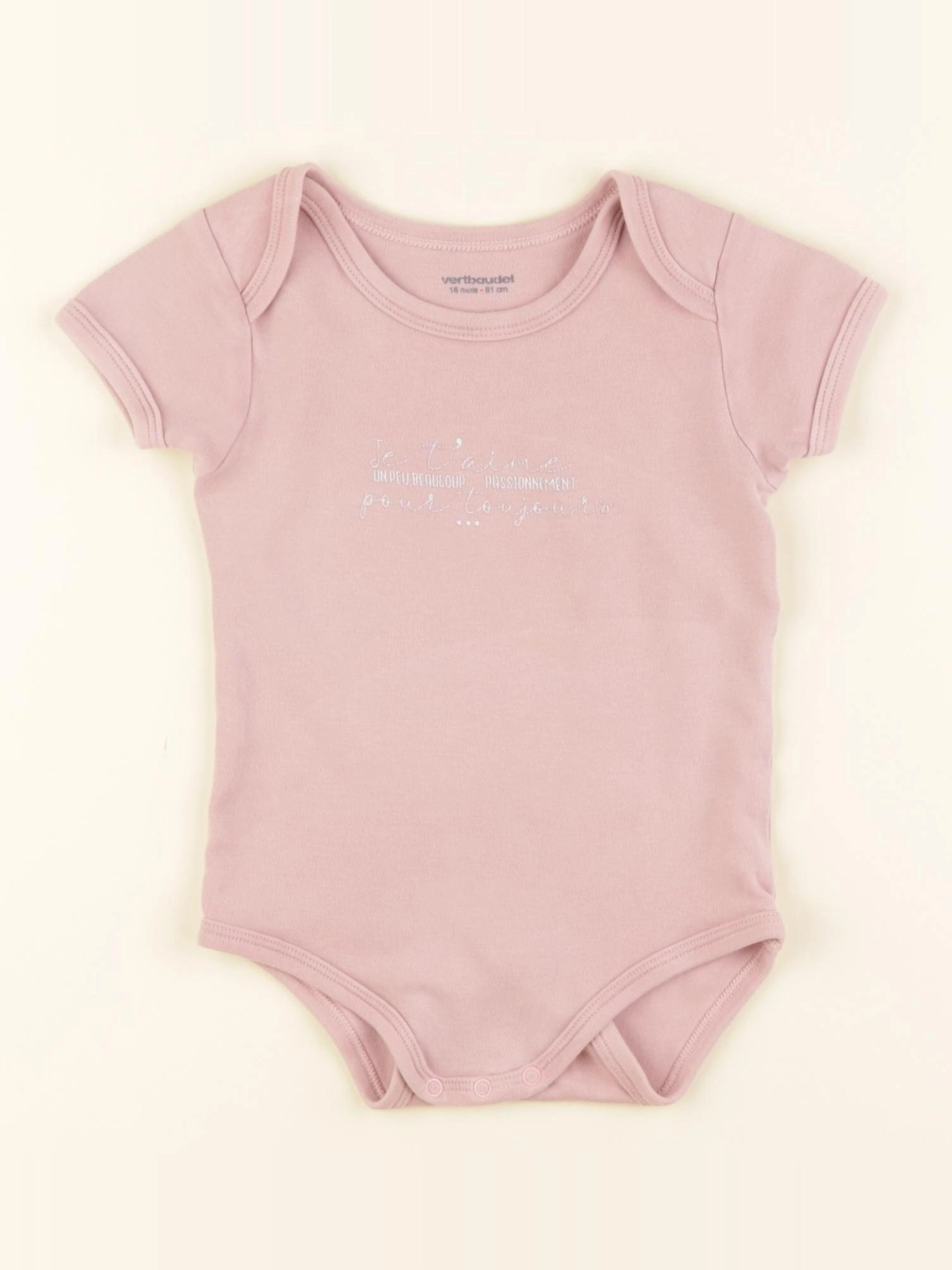 Vertbaudet - body rose - 18 mois