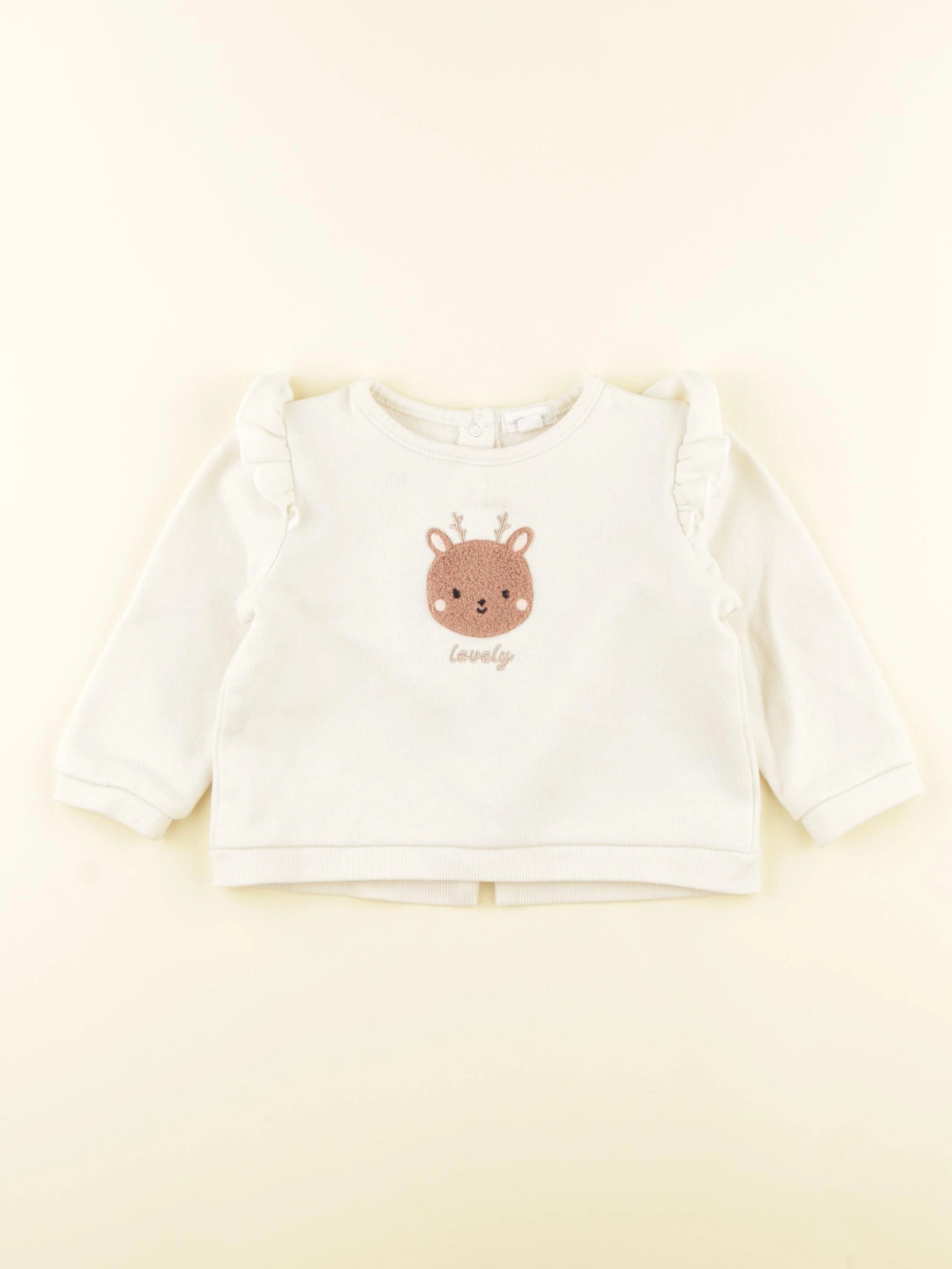 Vertbaudet - sweat beige - 12 mois