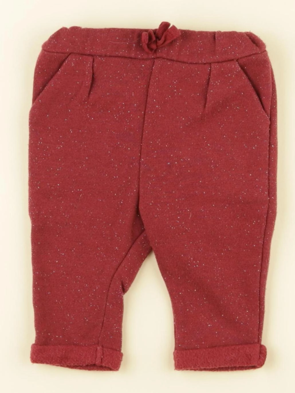 Vertbaudet - pantalon rouge - 3 mois