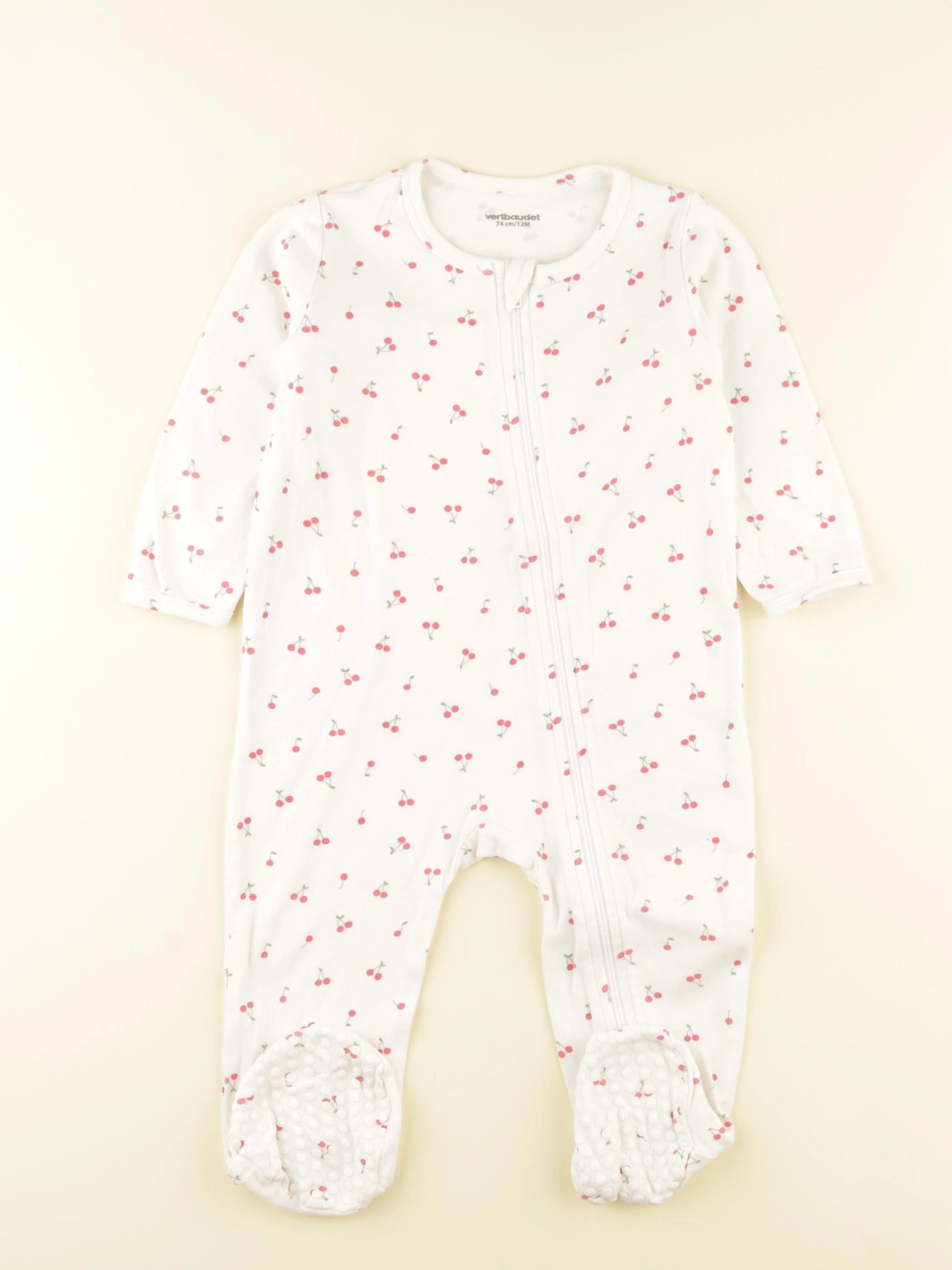 Vertbaudet - pyjama coton blanc - 12 mois