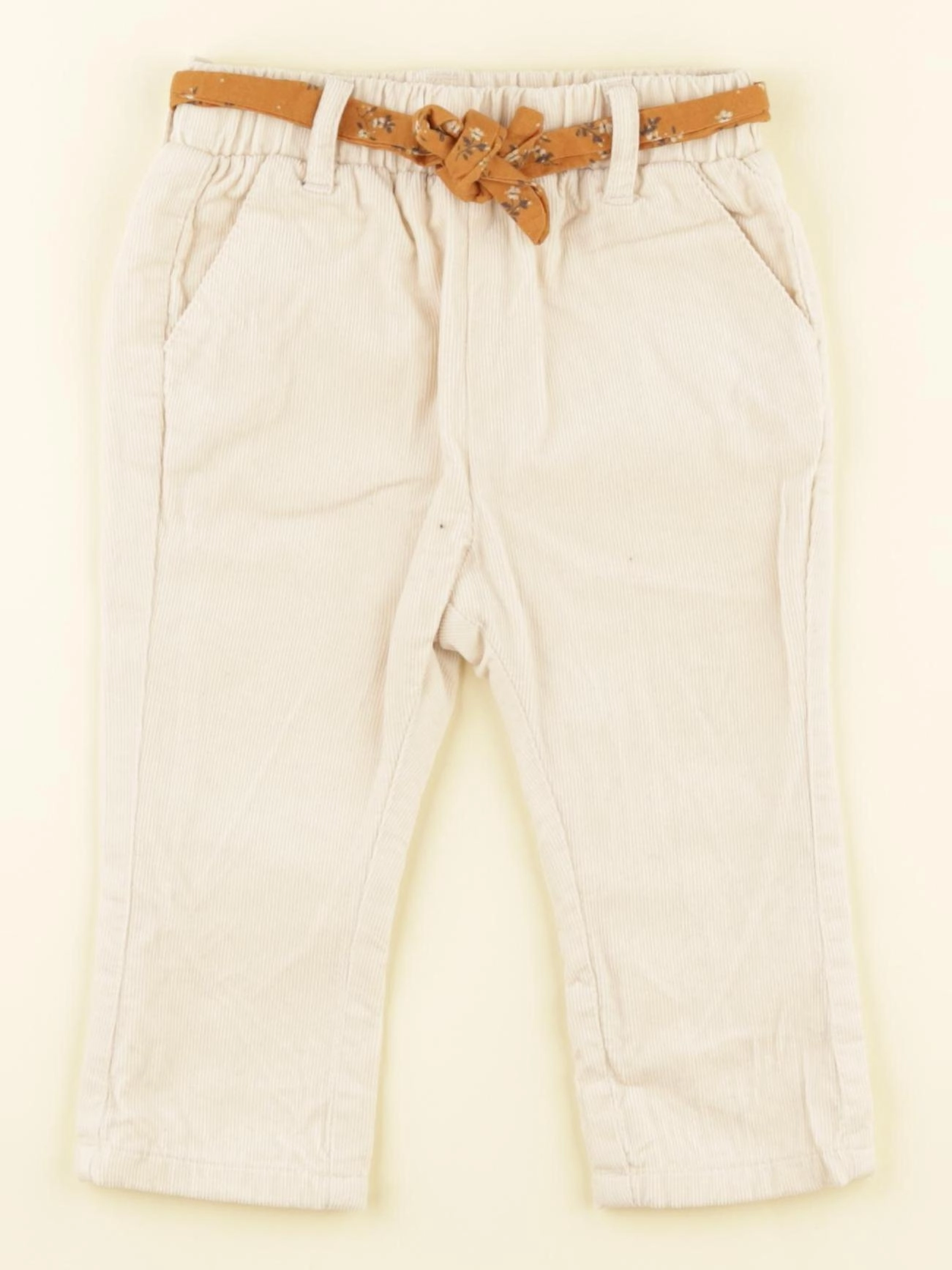 Vertbaudet - pantalon beige - 6 mois