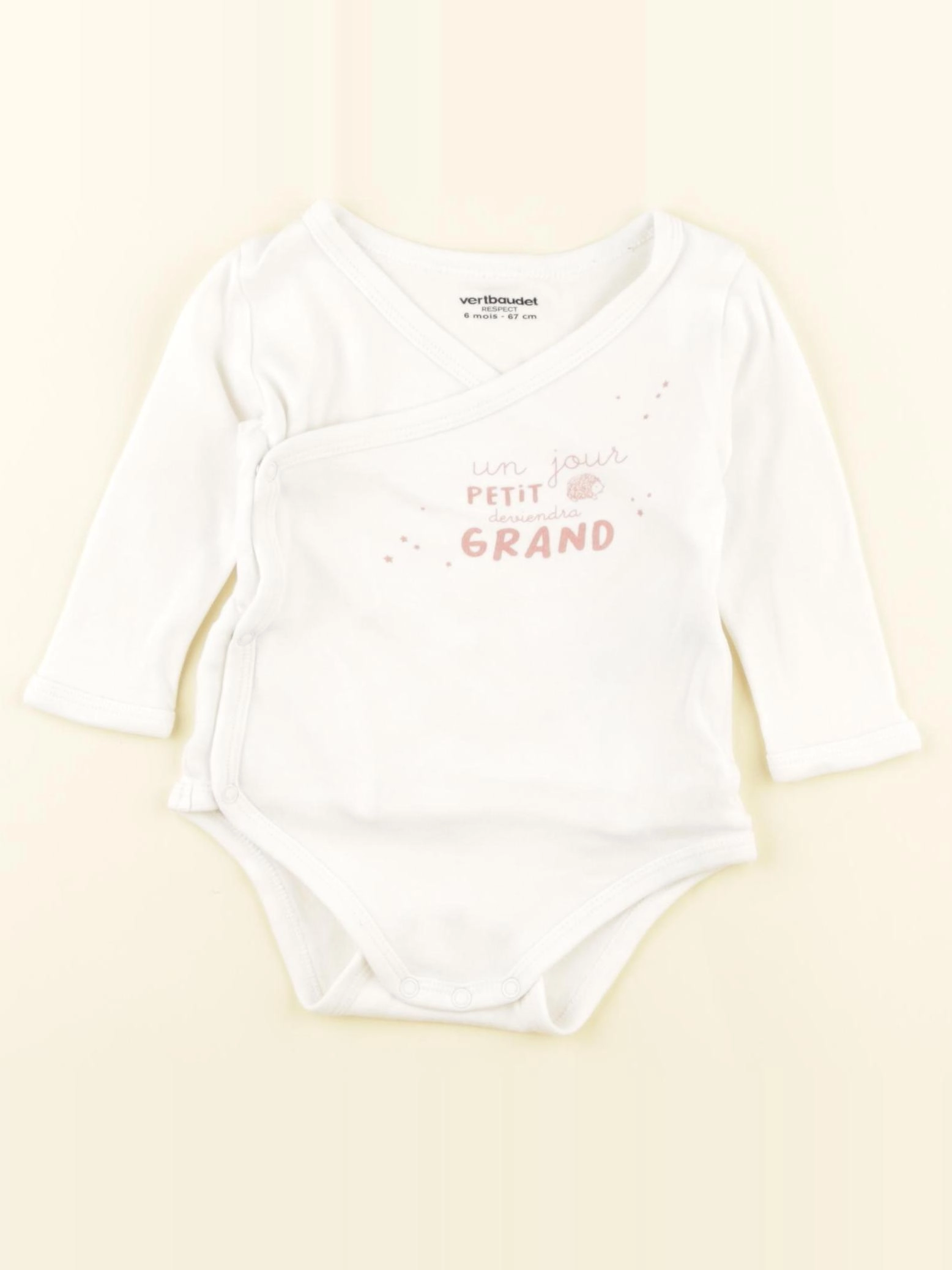 Vertbaudet - body blanc - 6 mois