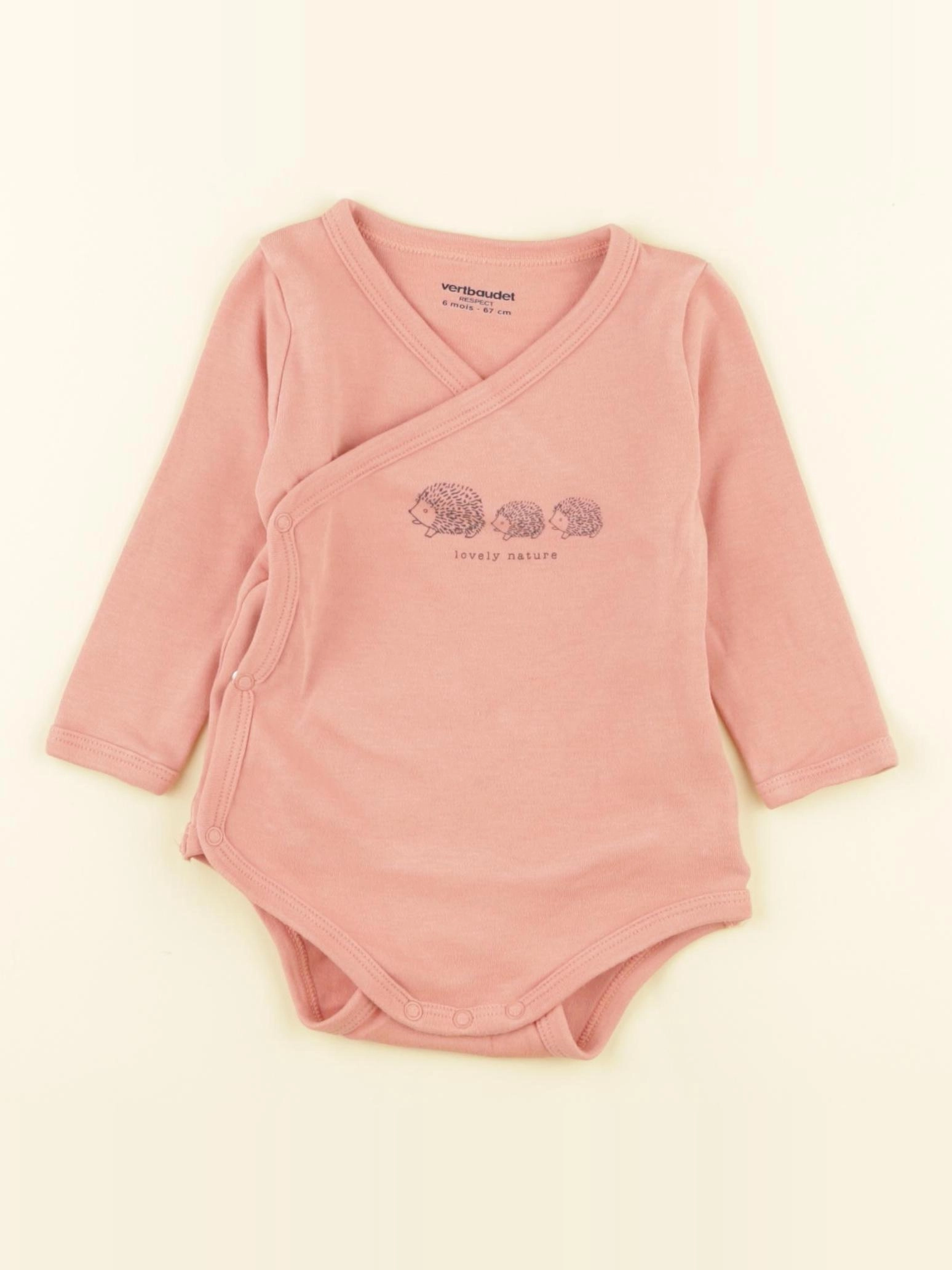 Vertbaudet - body rose - 6 mois