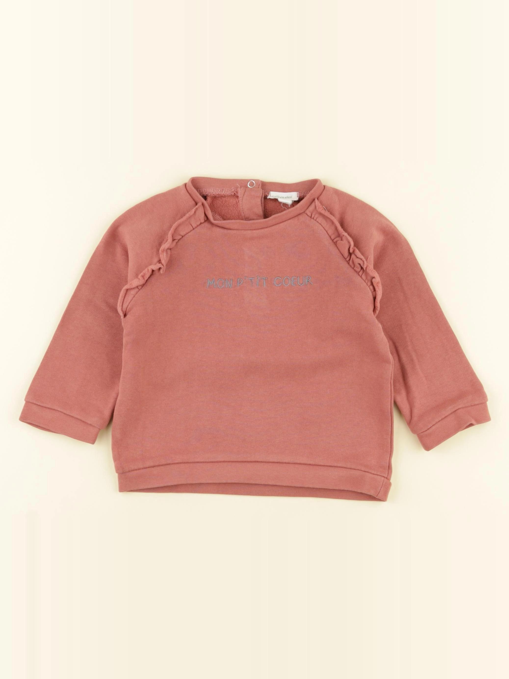 Vertbaudet - sweat rose - 12 mois